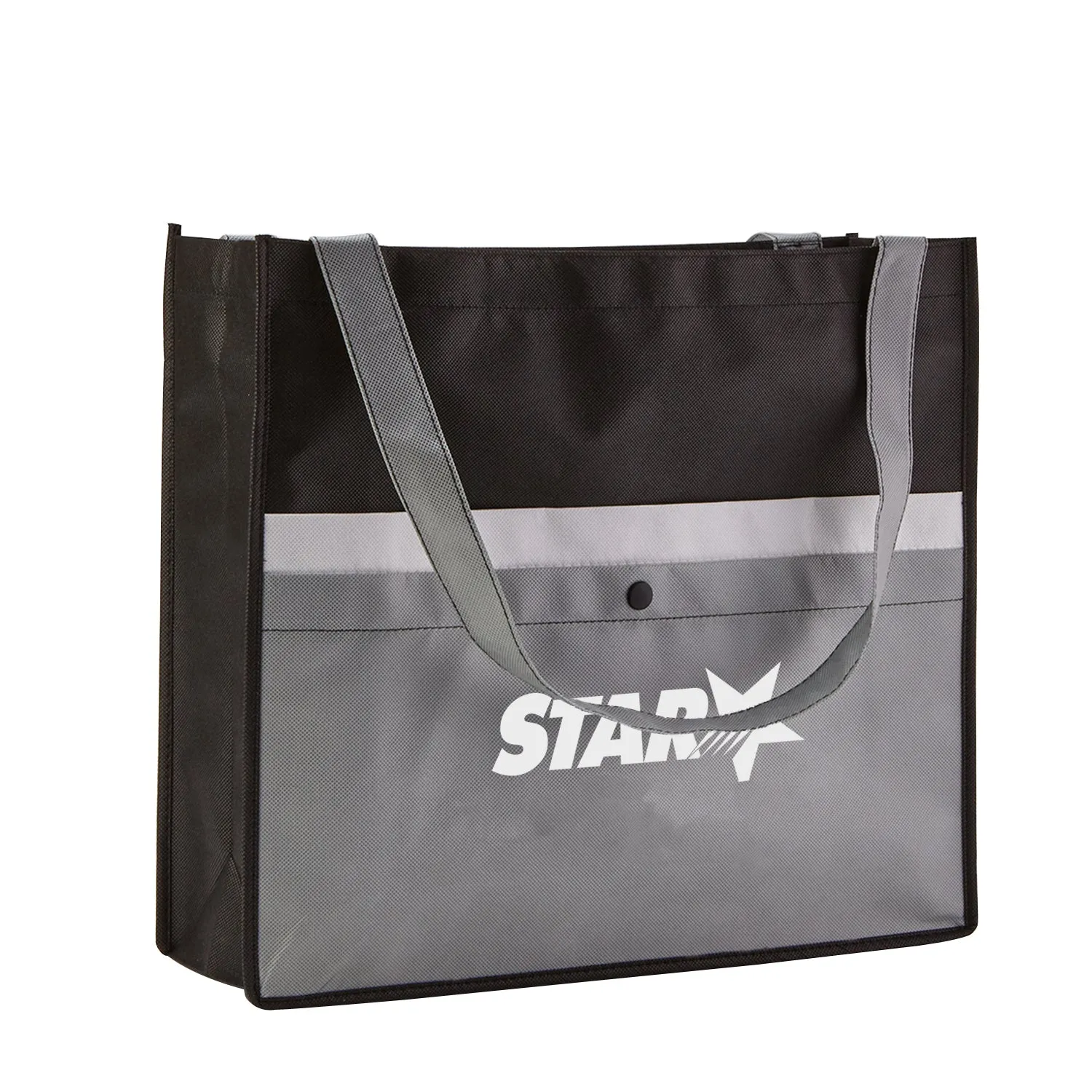 NON-WOVEN SNAP POCKET TOTE