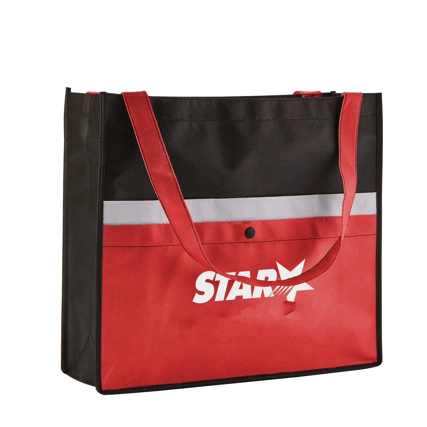 NON-WOVEN SNAP POCKET TOTE