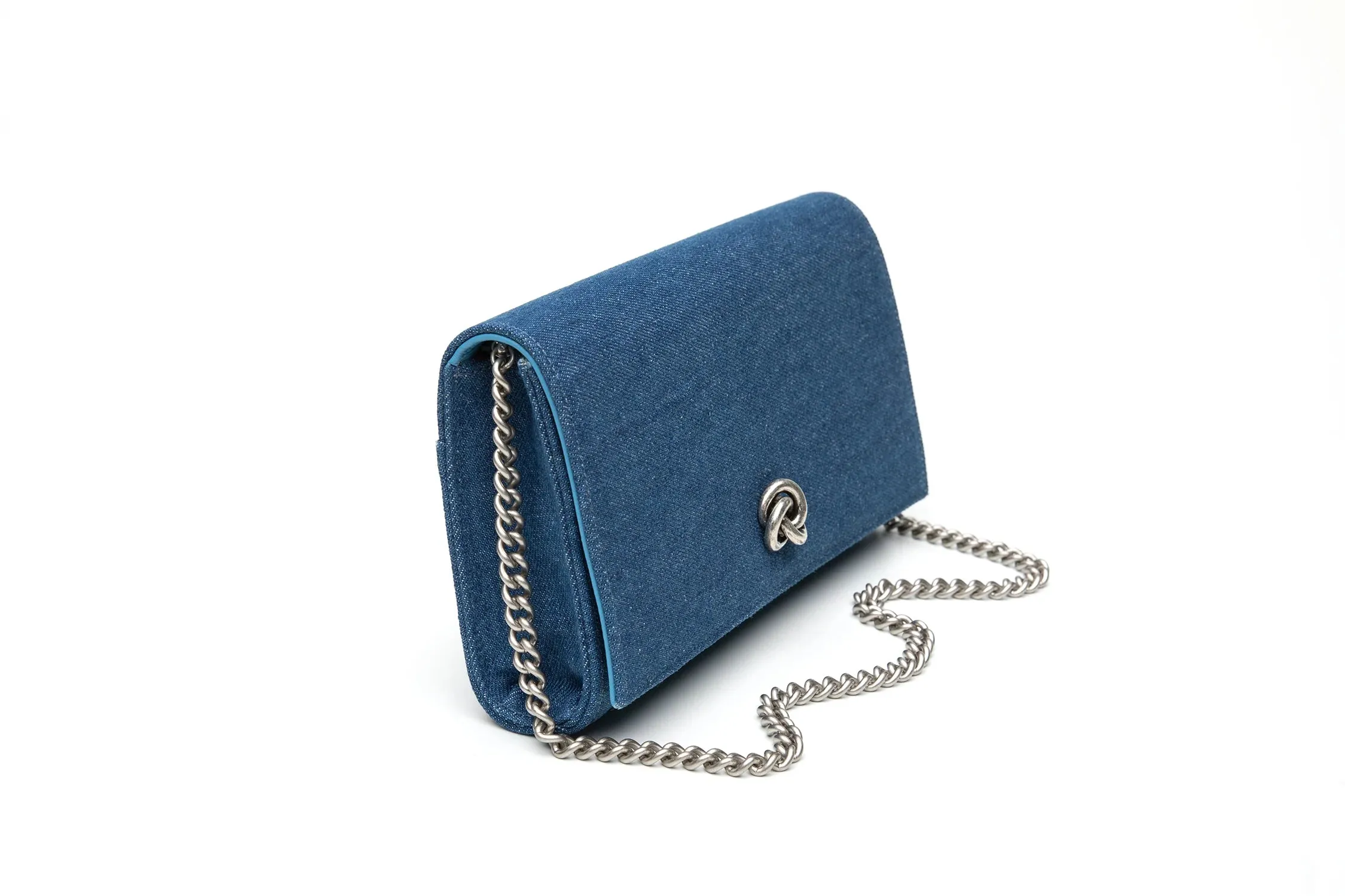 Olivia Clutch in Classic Blue Denim