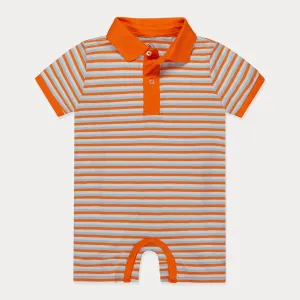 Orange Stripes Baby Romper