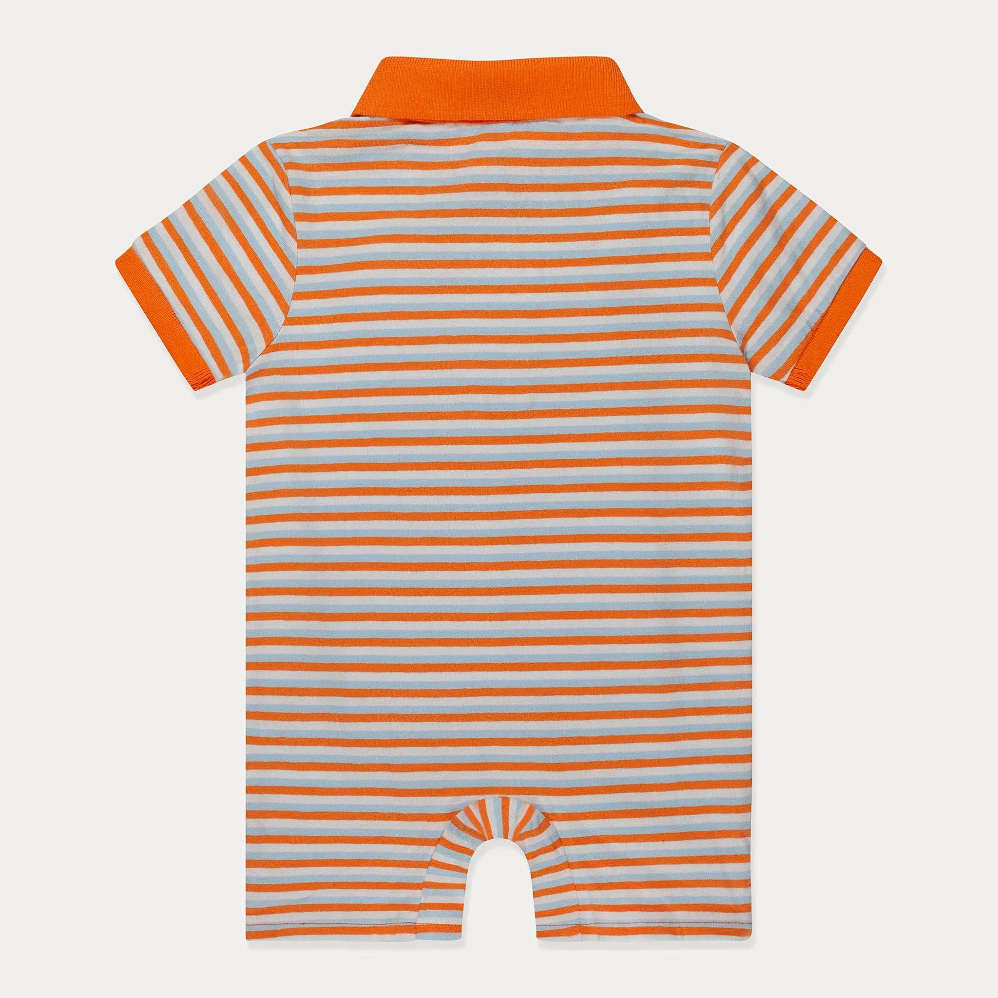 Orange Stripes Baby Romper