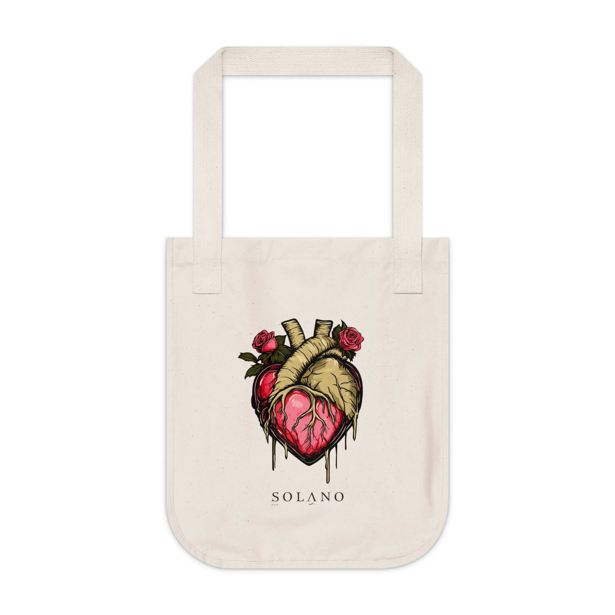 Organic Canvas heart Tote Bag