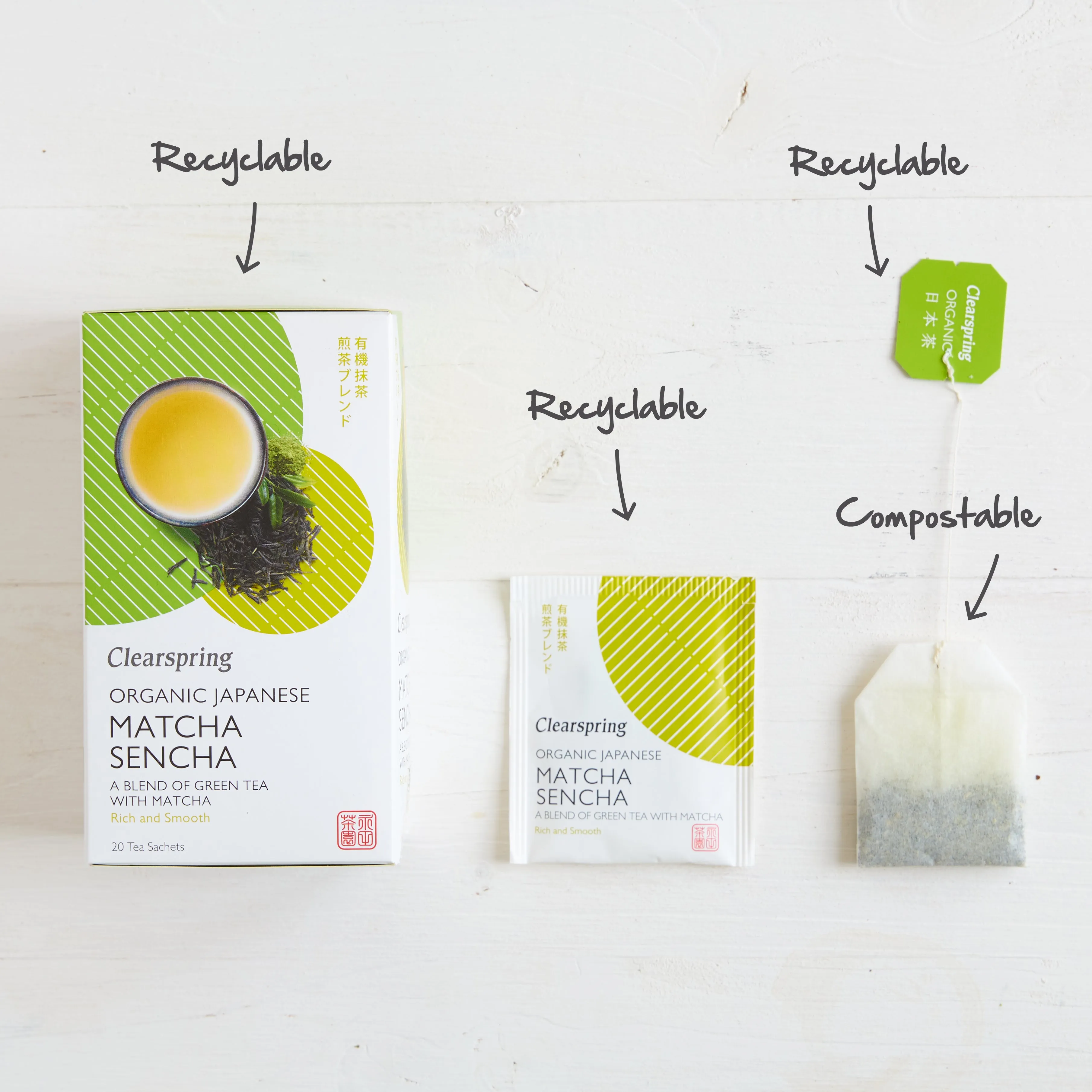Organic Japanese Matcha Sencha - 20 Tea Sachets