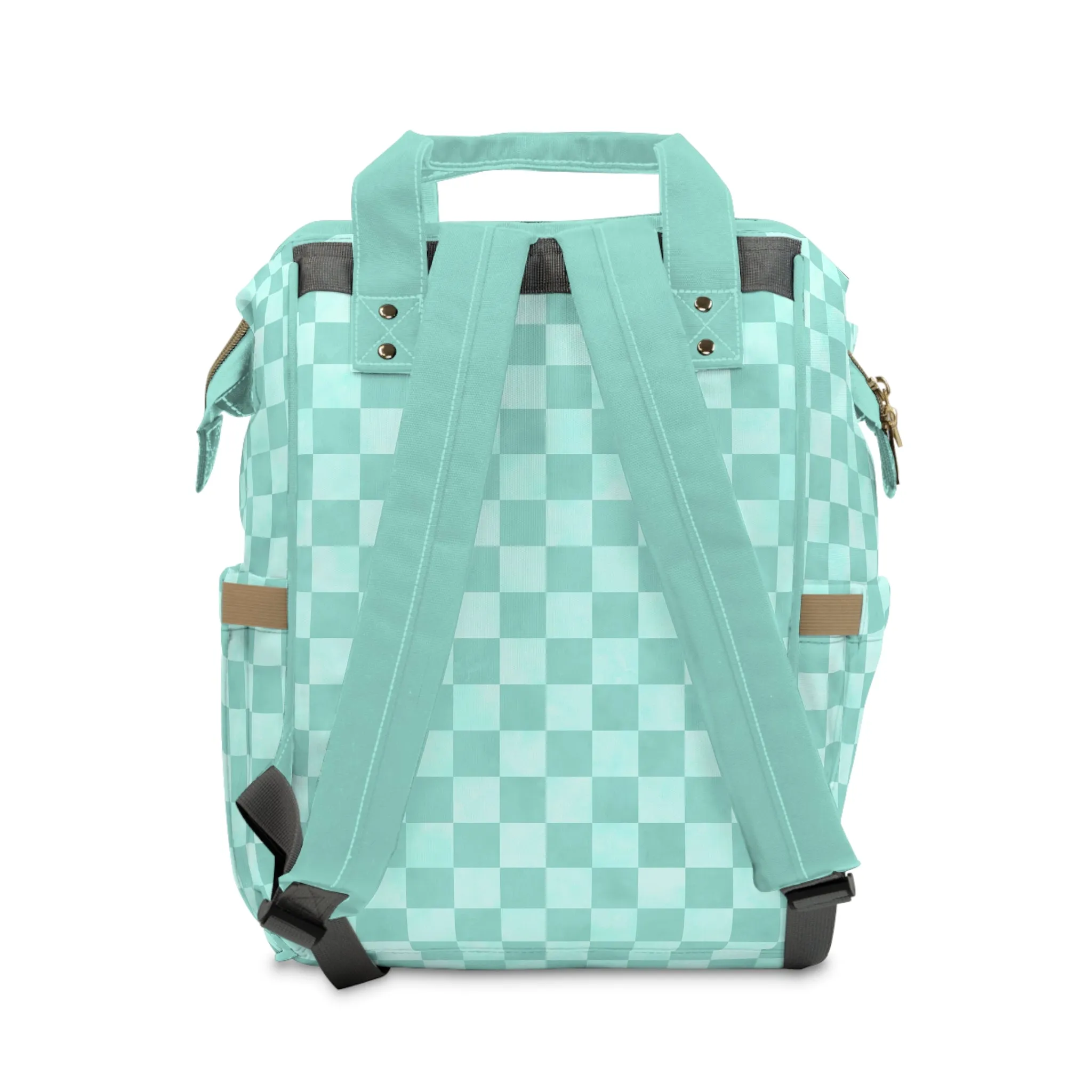 Pastel Checkers Diaper Backpack - Chic & Practical Baby Bag with Checkerboard Patterns, Perfect for Minimalist Parents