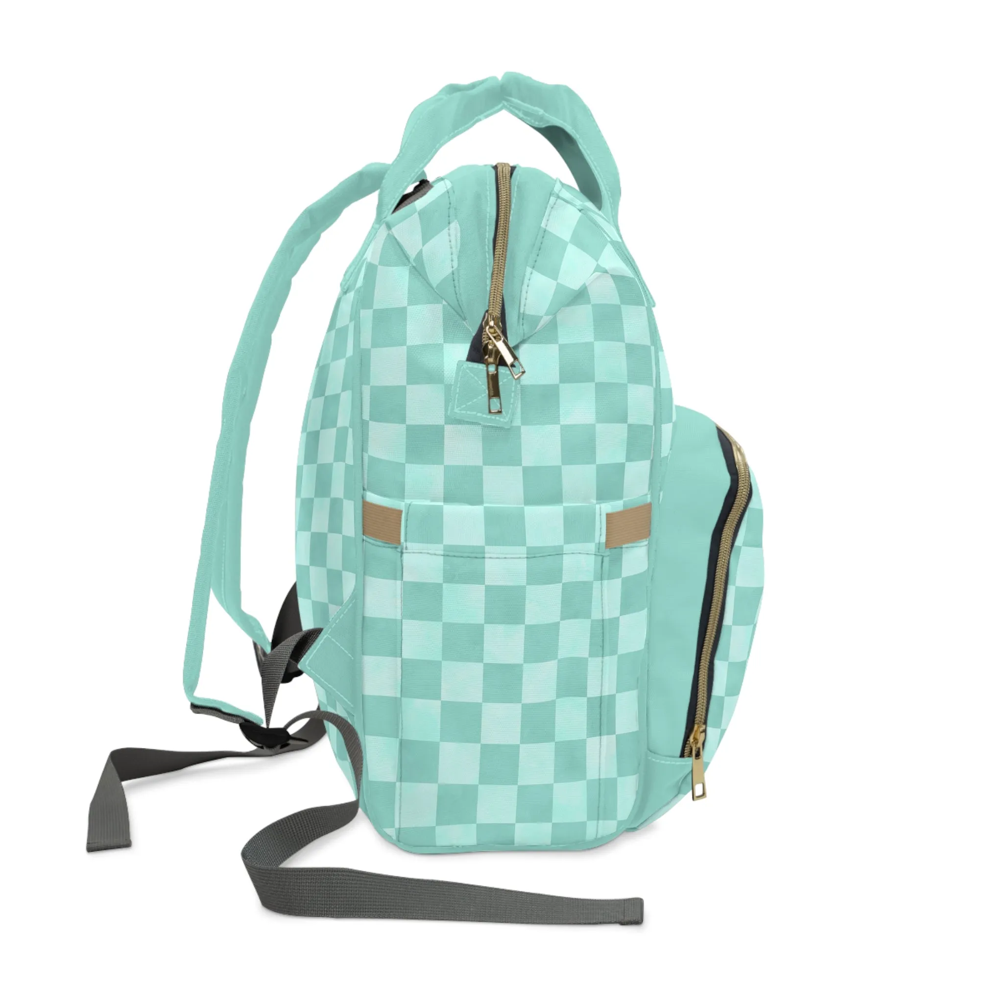 Pastel Checkers Diaper Backpack - Chic & Practical Baby Bag with Checkerboard Patterns, Perfect for Minimalist Parents