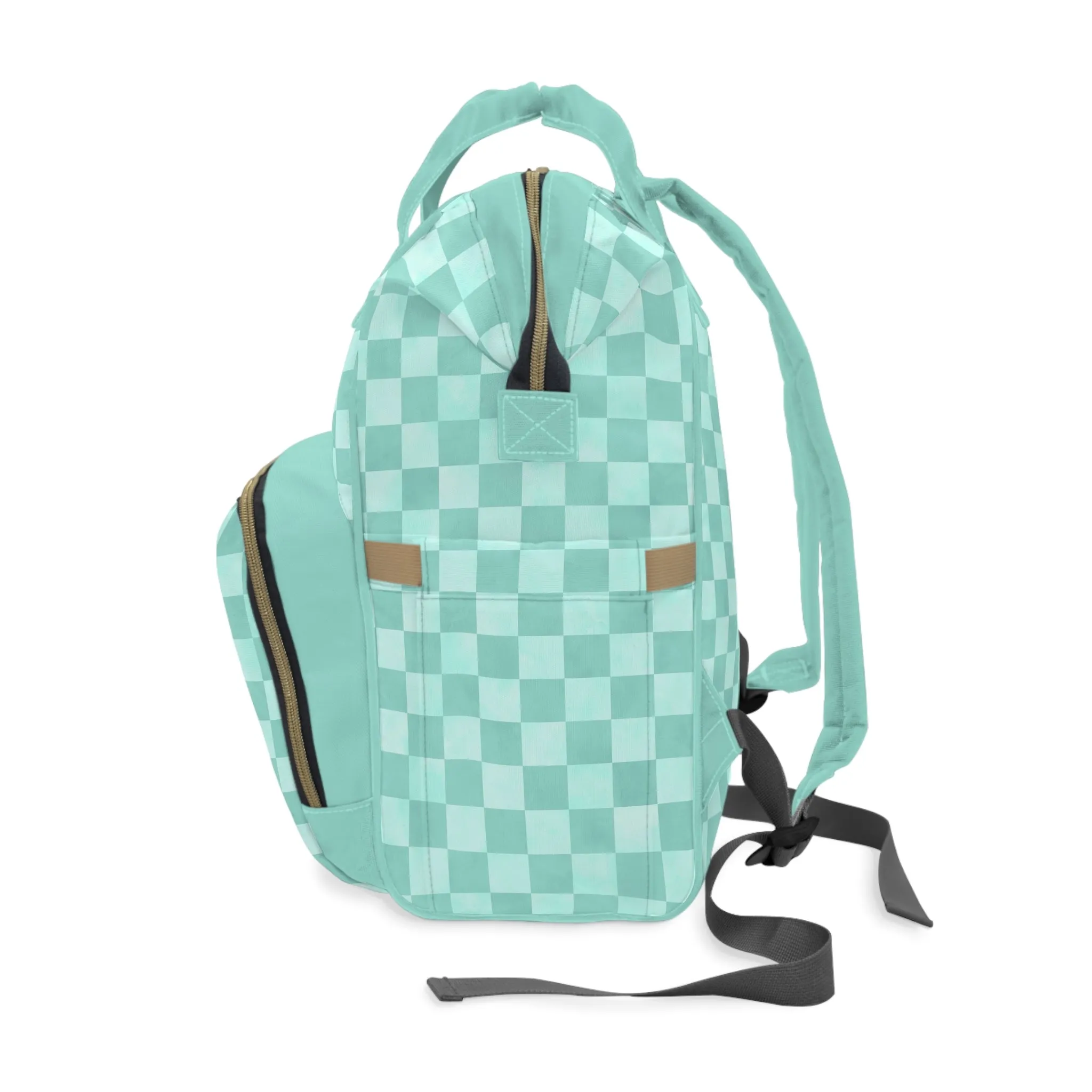 Pastel Checkers Diaper Backpack - Chic & Practical Baby Bag with Checkerboard Patterns, Perfect for Minimalist Parents