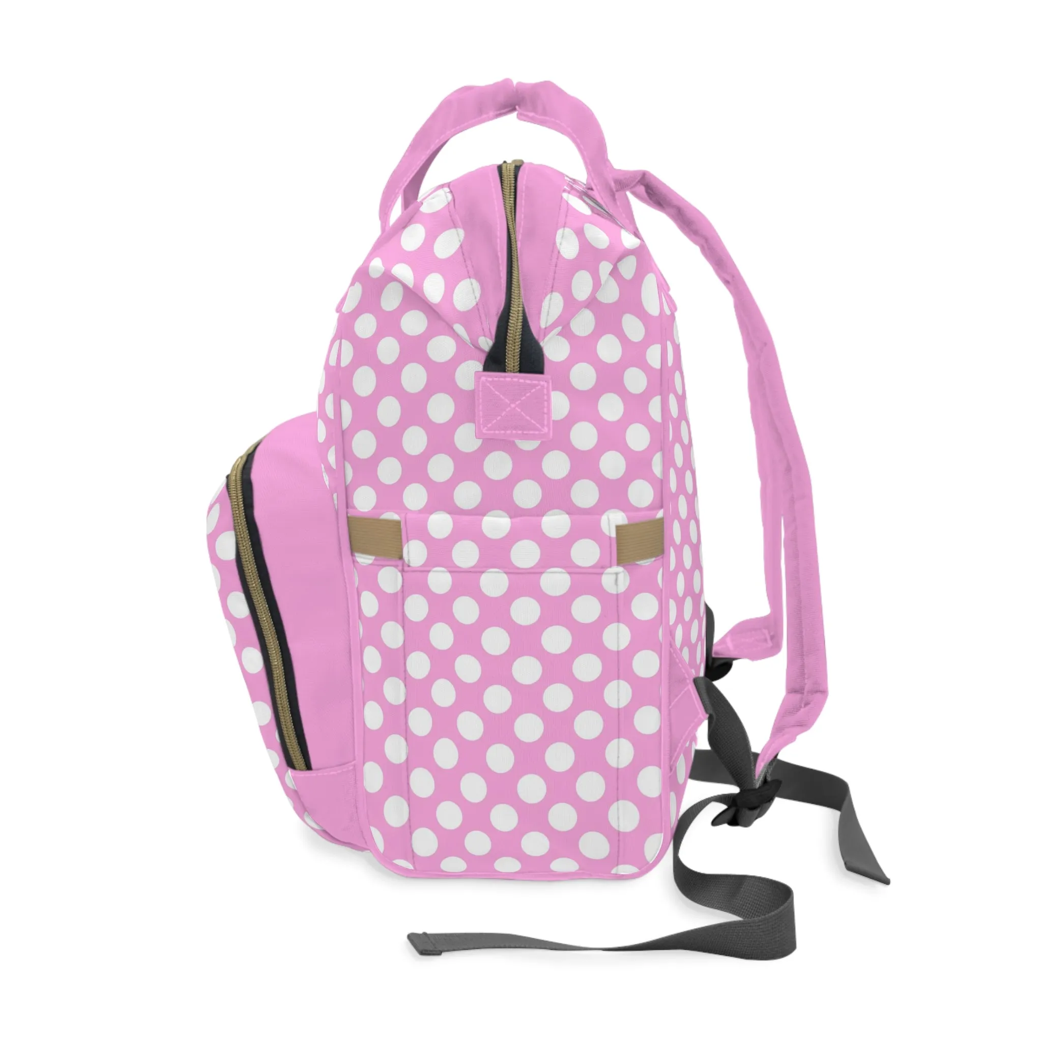 Pastel Polka Dot Diaper Backpack - Stylish & Multifunctional Baby Bag with Polka Dot Patterns, Perfect for Trendy Parents