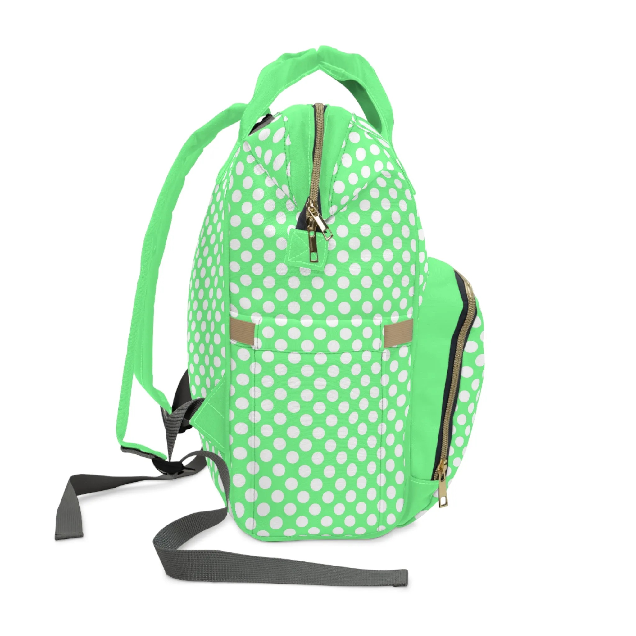 Pastel Polka Dot Diaper Backpack - Stylish & Multifunctional Baby Bag with Polka Dot Patterns, Perfect for Trendy Parents
