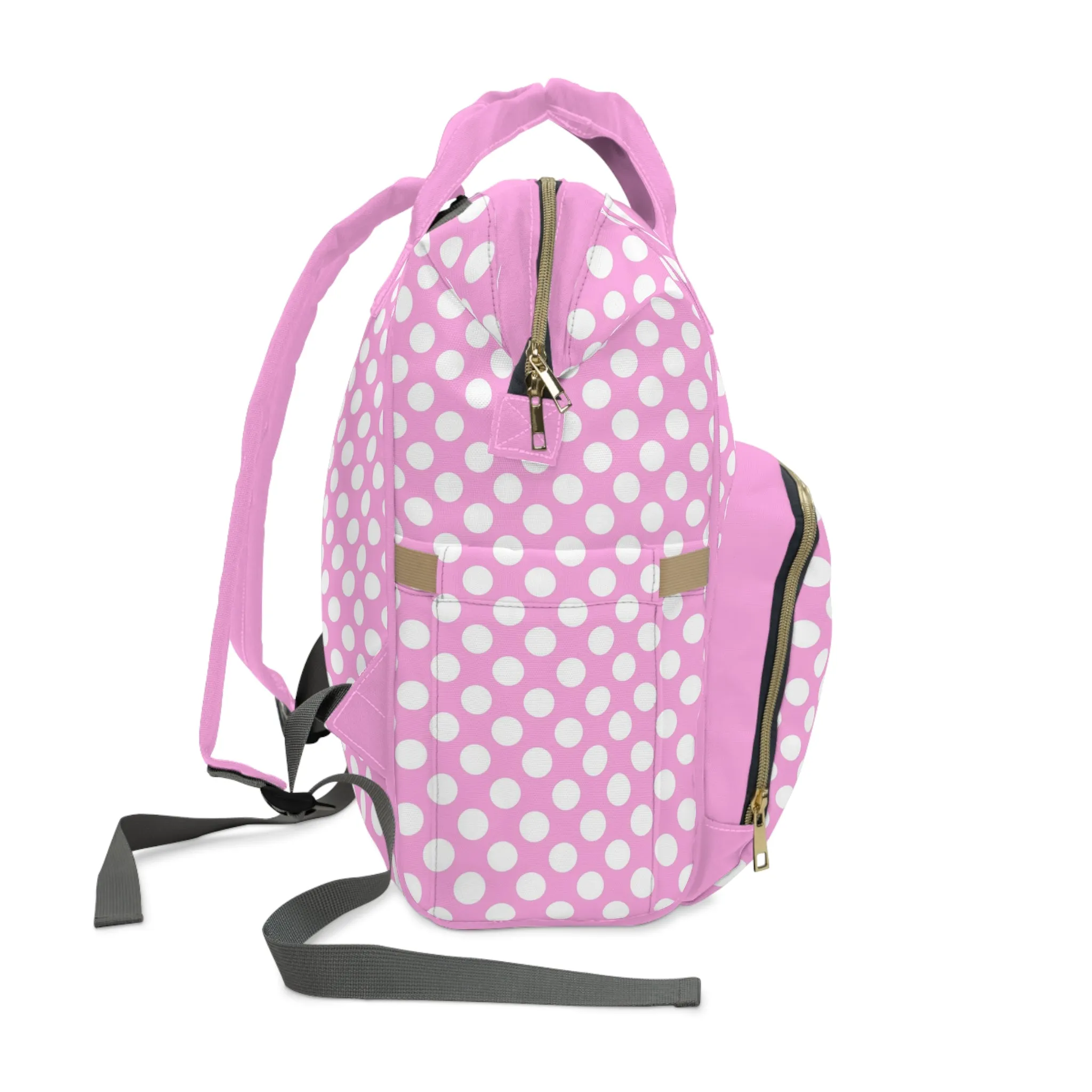 Pastel Polka Dot Diaper Backpack - Stylish & Multifunctional Baby Bag with Polka Dot Patterns, Perfect for Trendy Parents