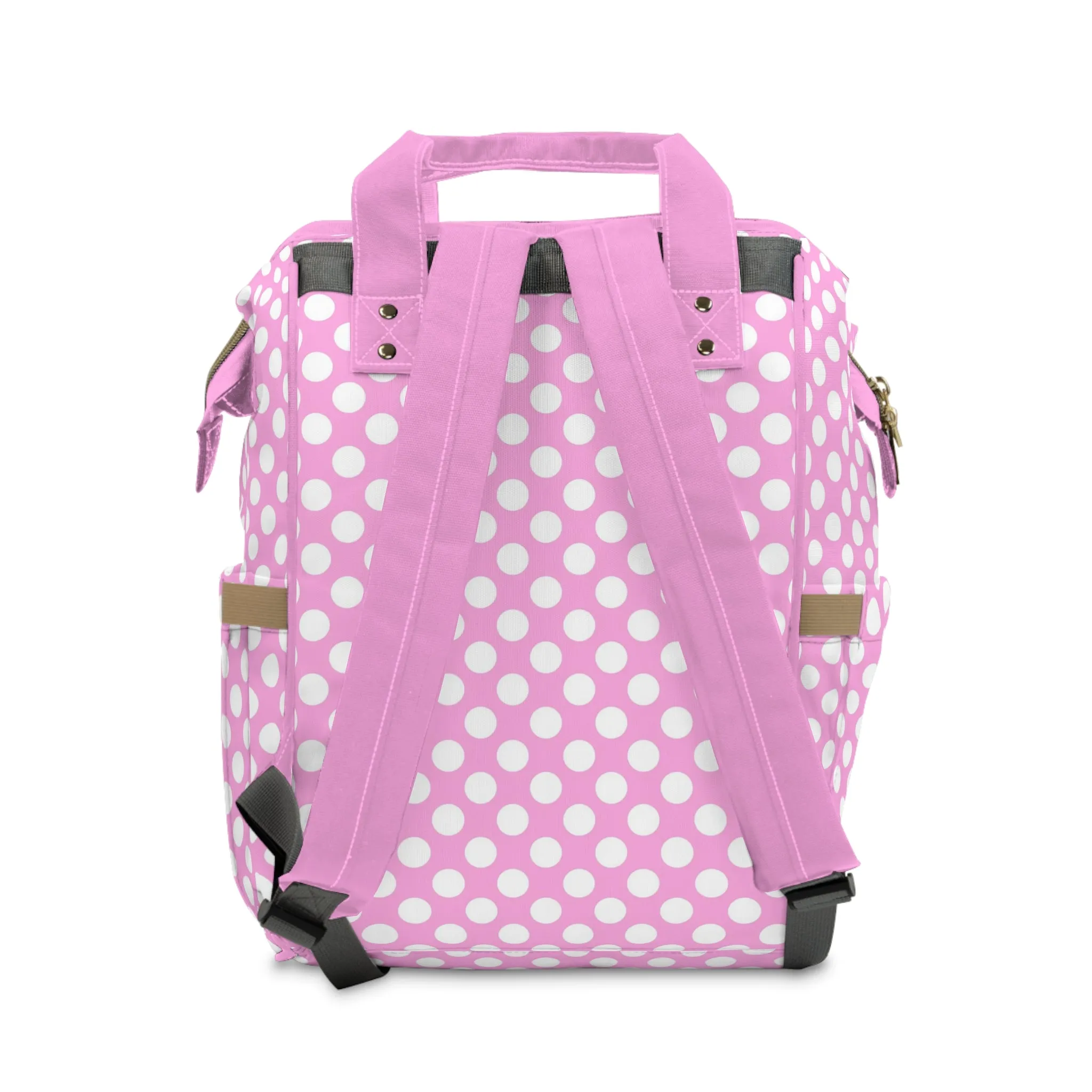 Pastel Polka Dot Diaper Backpack - Stylish & Multifunctional Baby Bag with Polka Dot Patterns, Perfect for Trendy Parents