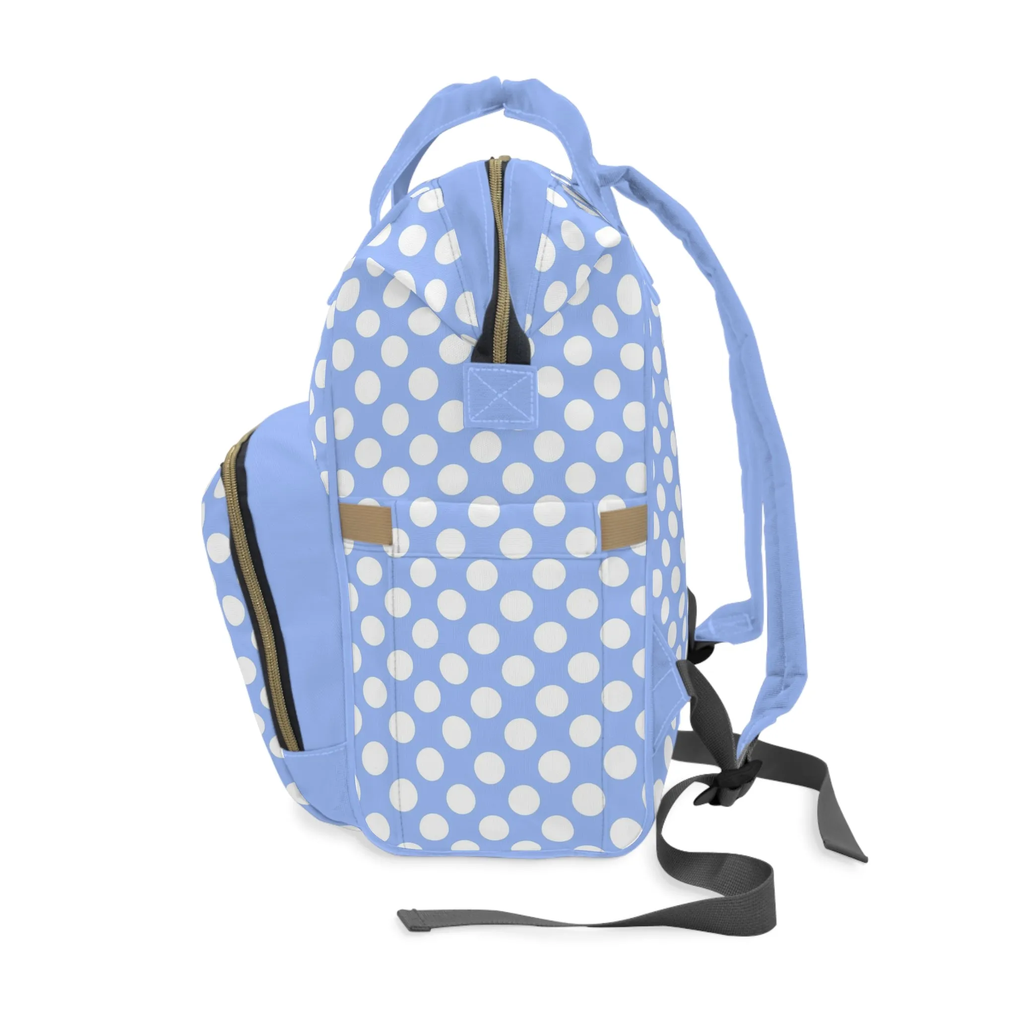 Pastel Polka Dot Diaper Backpack - Stylish & Multifunctional Baby Bag with Polka Dot Patterns, Perfect for Trendy Parents