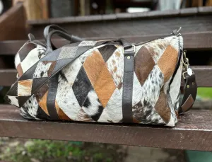 Patchwork Duffel Bag Dark Brown