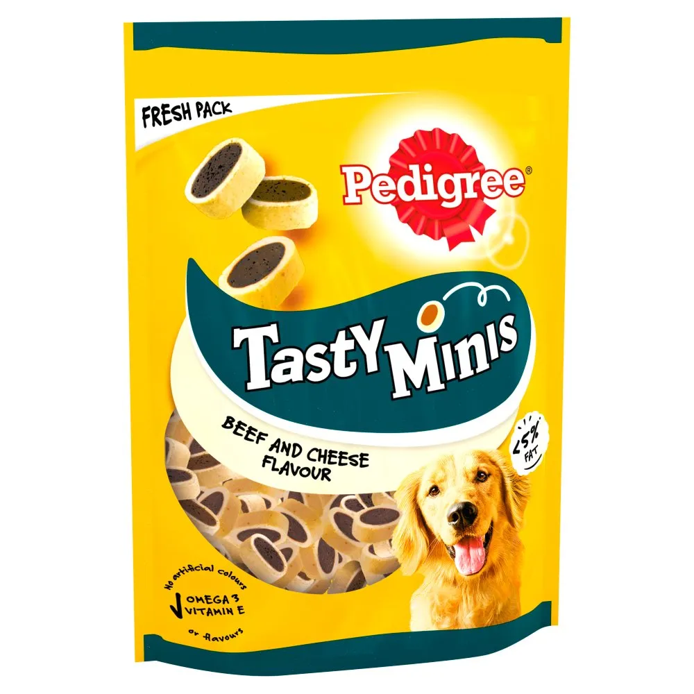 Pedigree Tasty Minis Adult 1  Dog Treats with Beef & Cheese, 140g (Case of 8)