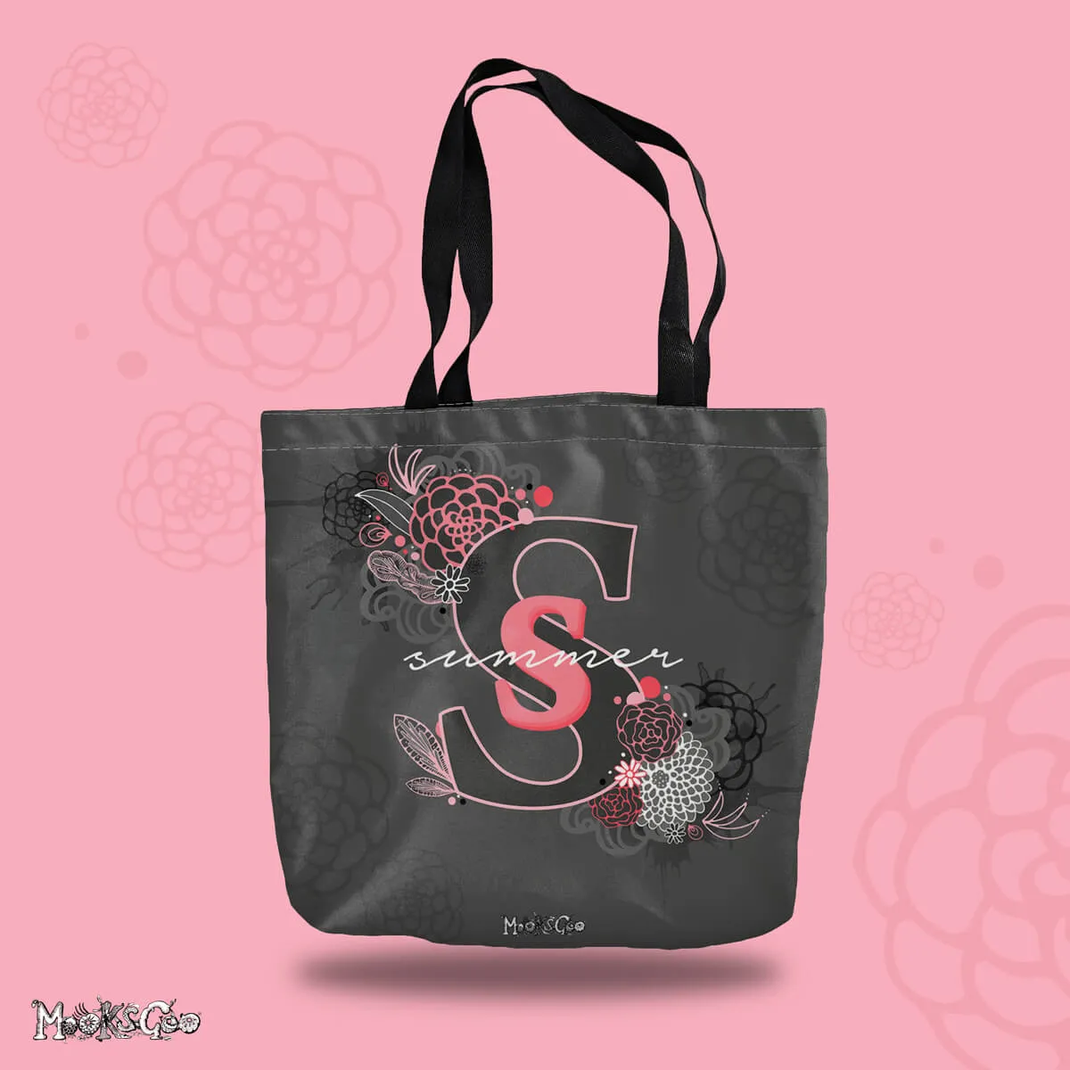 Personalised Floral Name Tote Bag