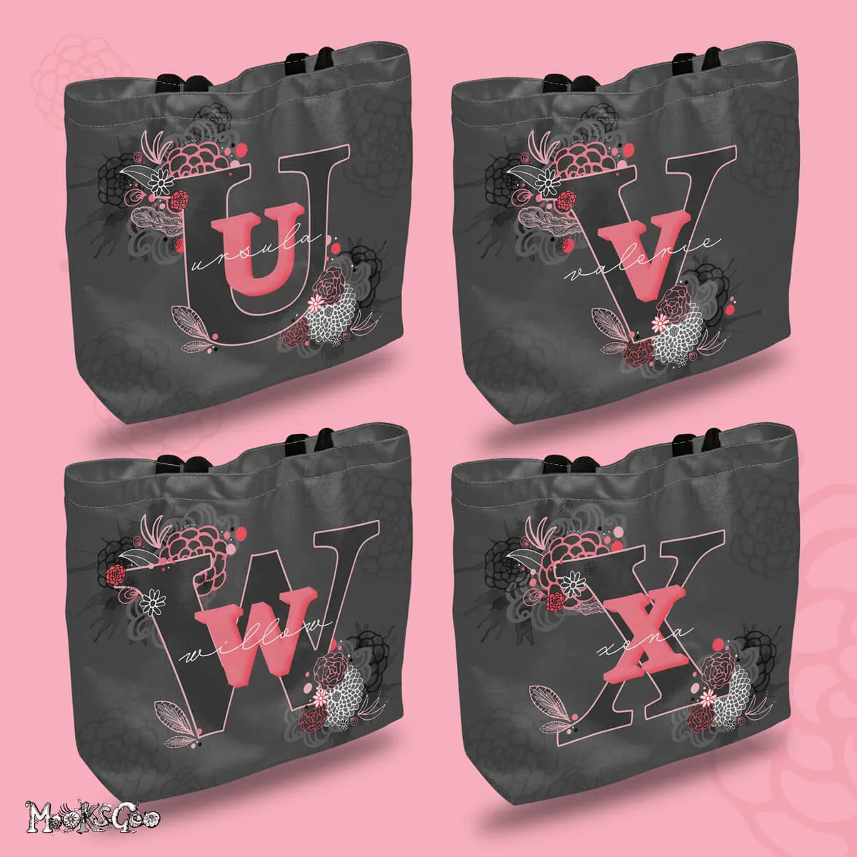 Personalised Floral Name Tote Bag