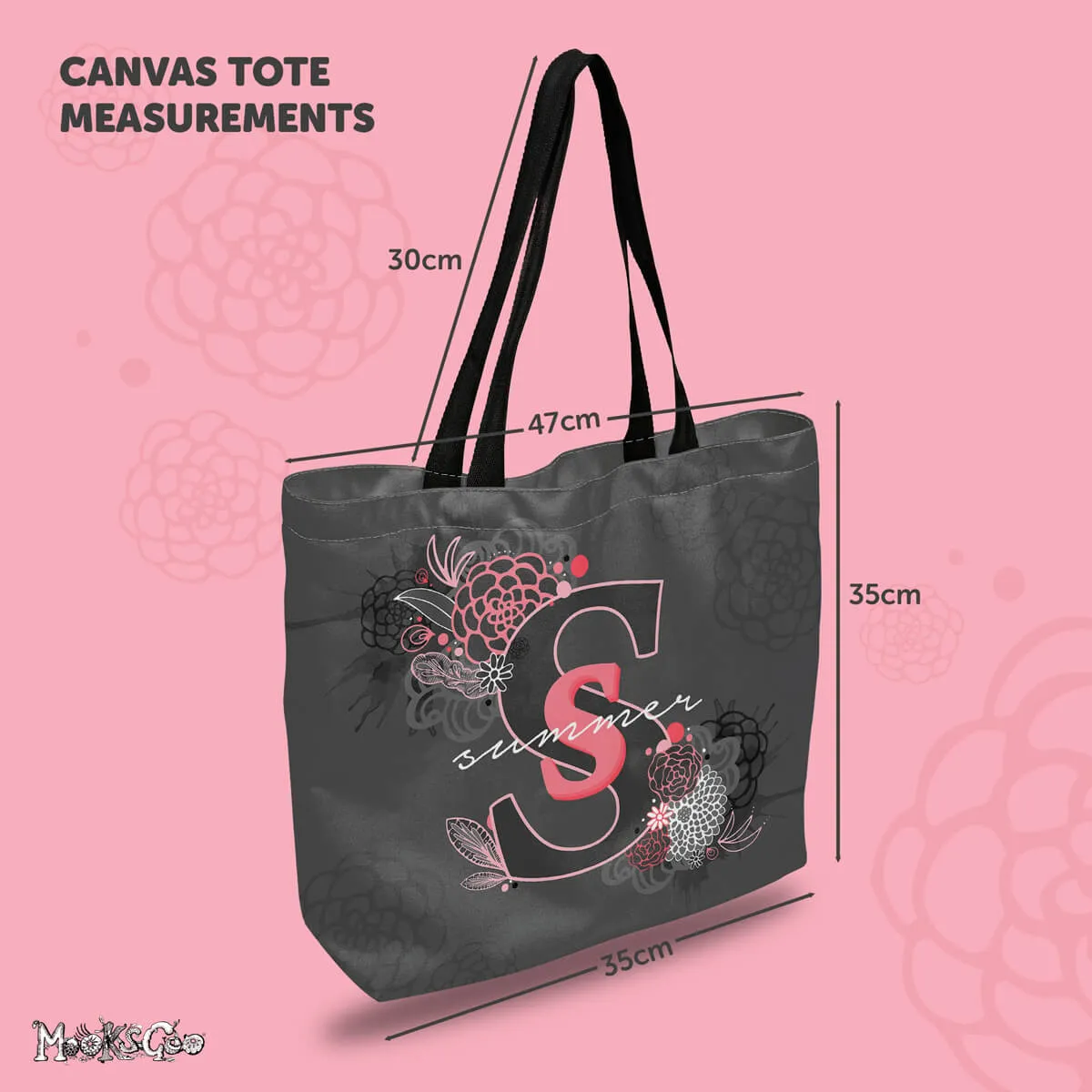 Personalised Floral Name Tote Bag