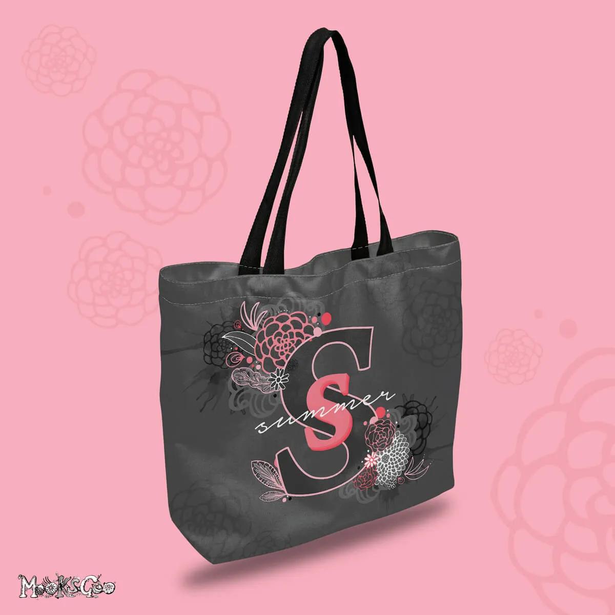 Personalised Floral Name Tote Bag