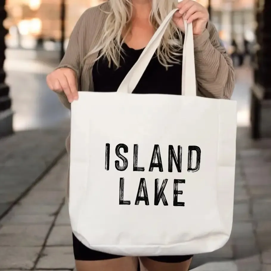 Personalized Lake Tote Bag