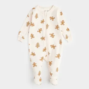 Petit Lem Zipper Sleeper - Gingerbread on Peony