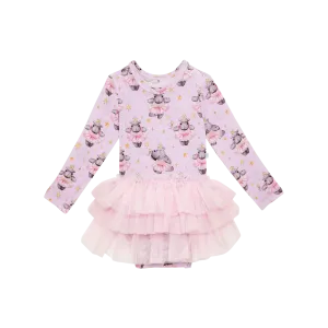 Philomena- Long Sleeve Tulle Skirt Bodysuit