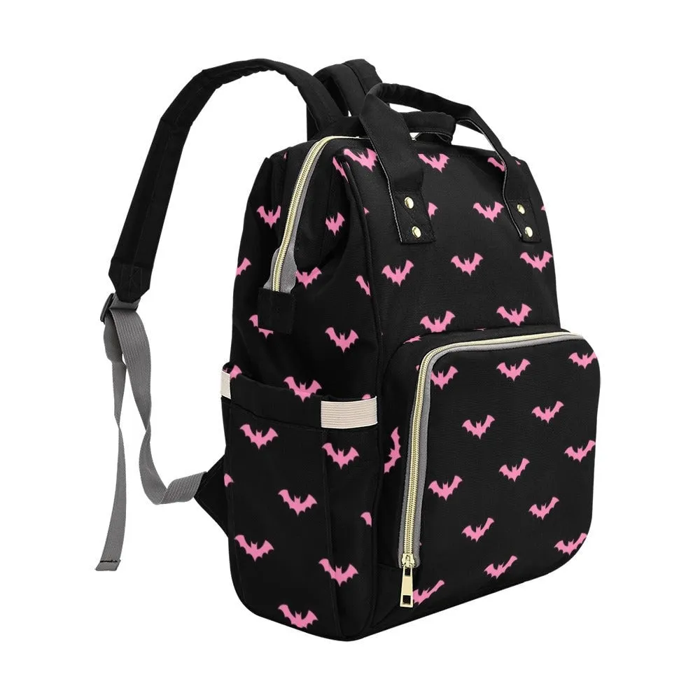 Pink Bat Pastel Backpack Goth Baby Stuff Goth Baby Bag Creepy Cute Pastel Witchy Nappy Bag Spooky Emo Diaper Bag Witchy Mom Baby Gear