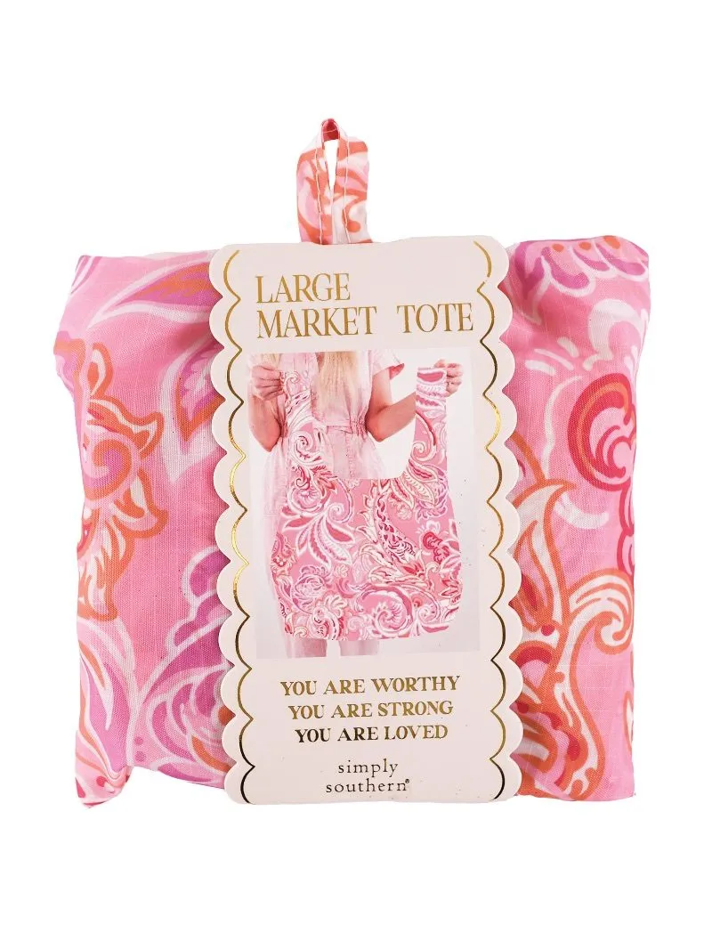 Pink Paisley Large Market Tote by Simply Southern
