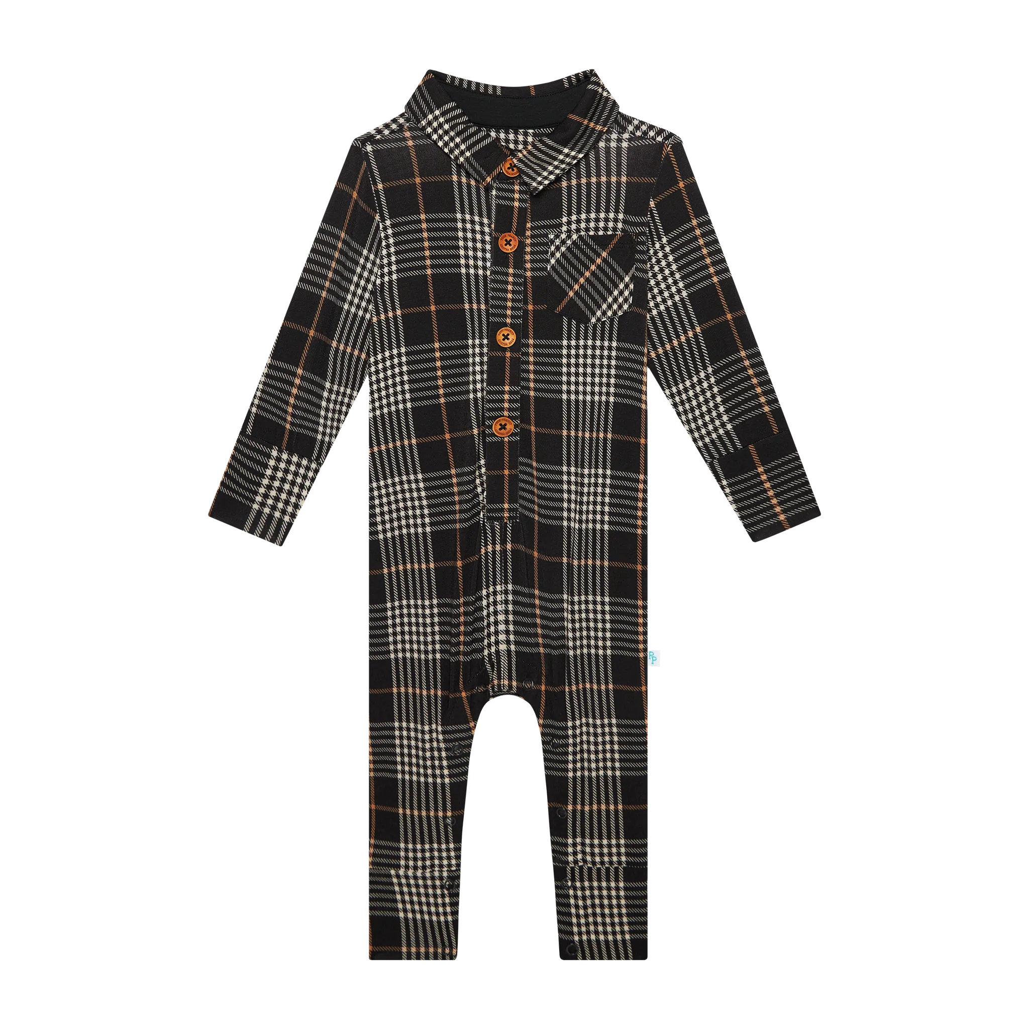 Posh Peanut- Sanders Long Sleeve Collard Henley Romper