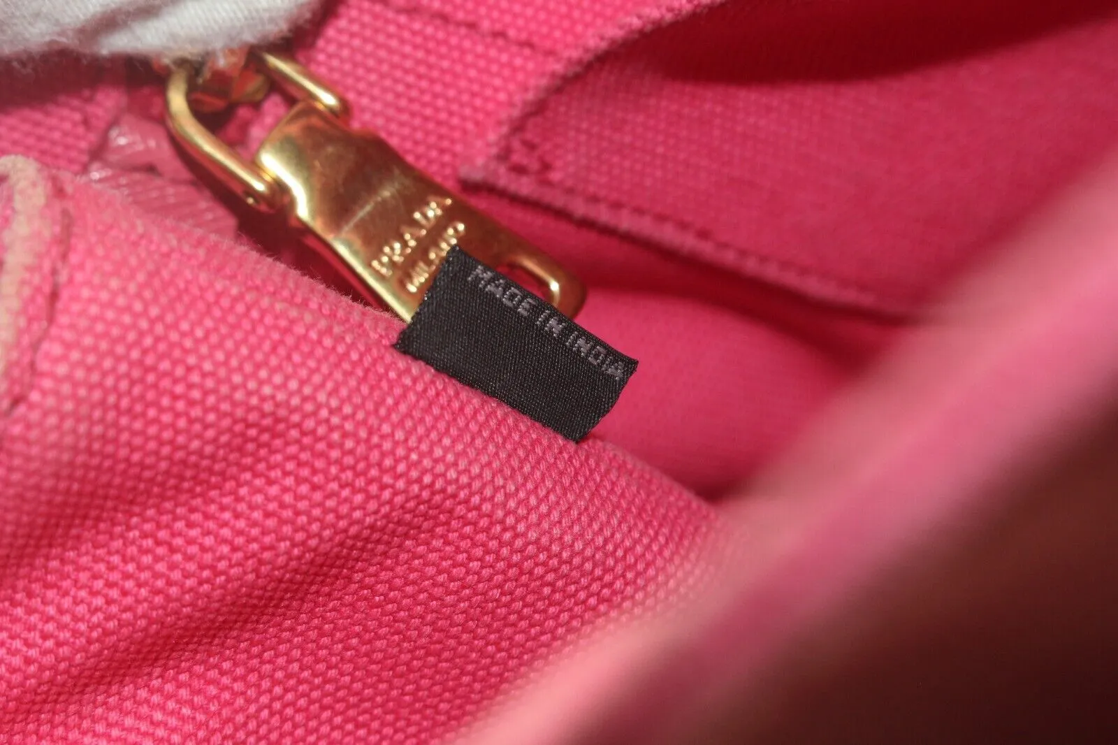 PRADA Pink Denim Canvas Canapa 2way Tote 2PR831K