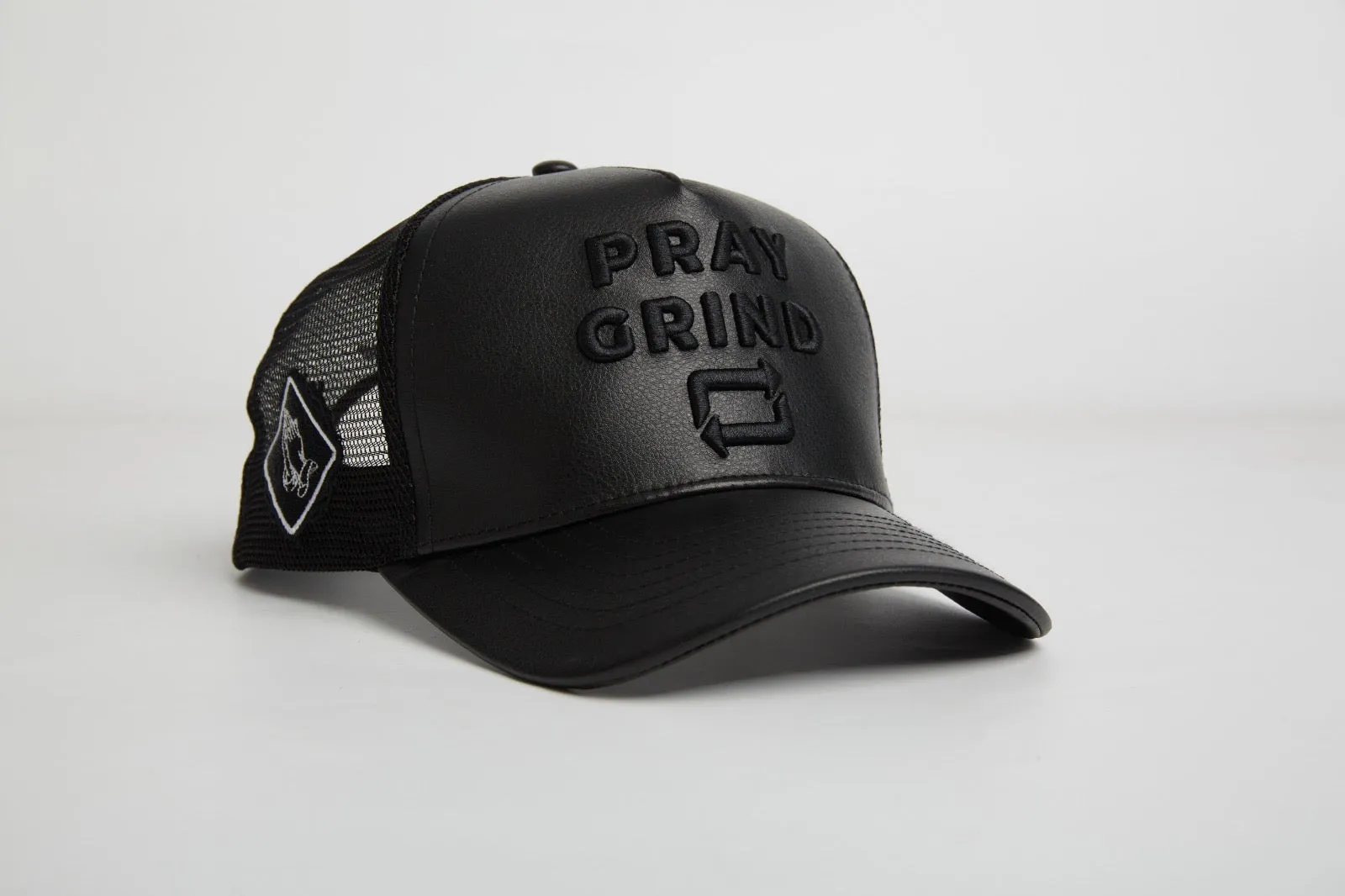 Pray Grind Repeat- Asphalt Leather / Signature Series Snap-Back