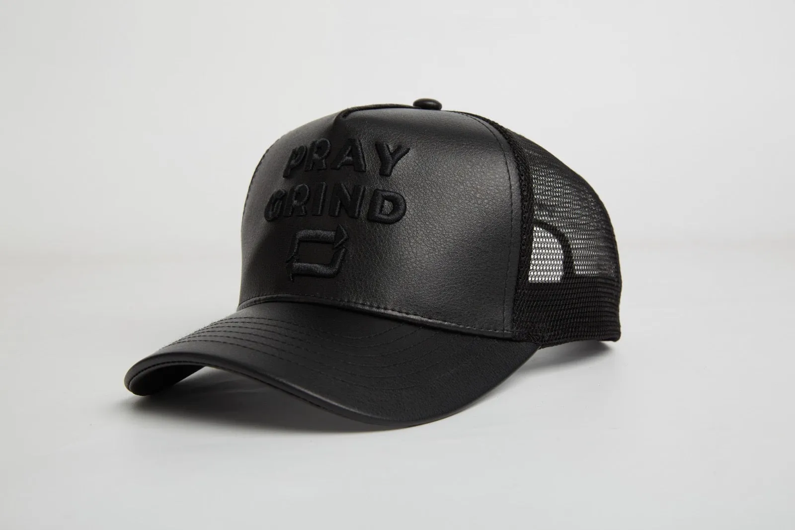 Pray Grind Repeat- Asphalt Leather / Signature Series Snap-Back