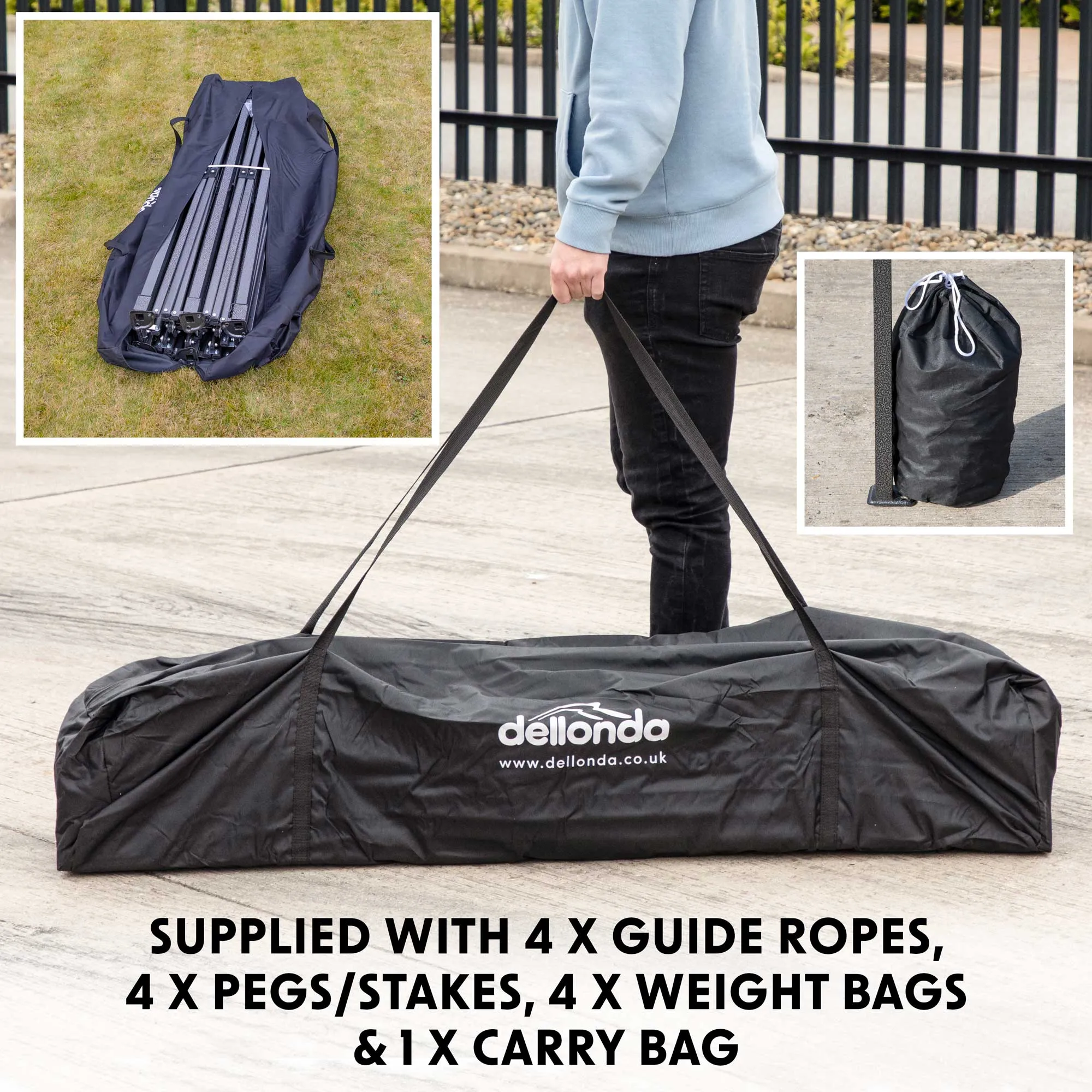 Premium 3 x 4.5m Pop-Up Gazebo, Water Resistant, Carry Bag, Stakes & Weight Bags - Blue - DG135