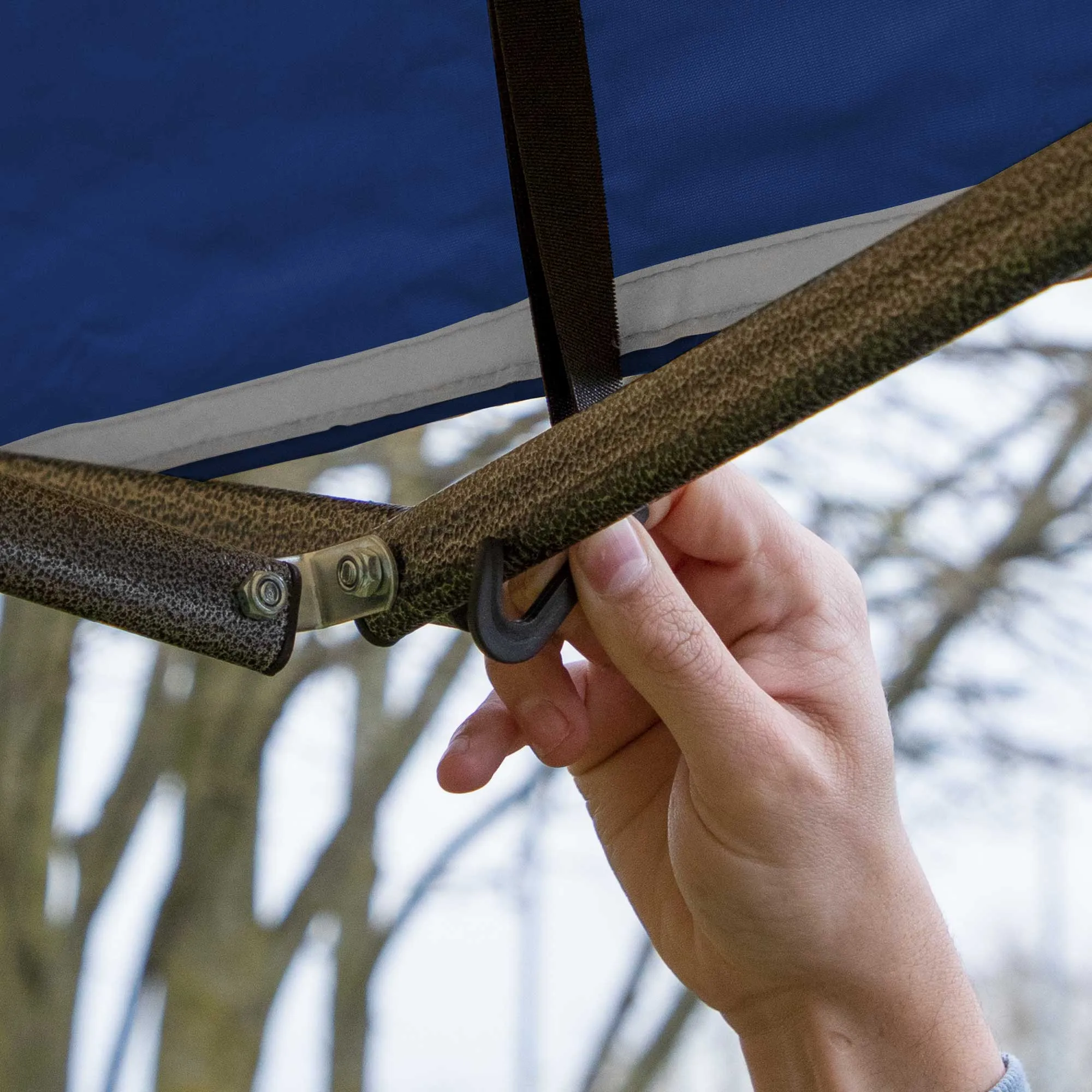 Premium 3 x 4.5m Pop-Up Gazebo, Water Resistant, Carry Bag, Stakes & Weight Bags - Blue - DG135