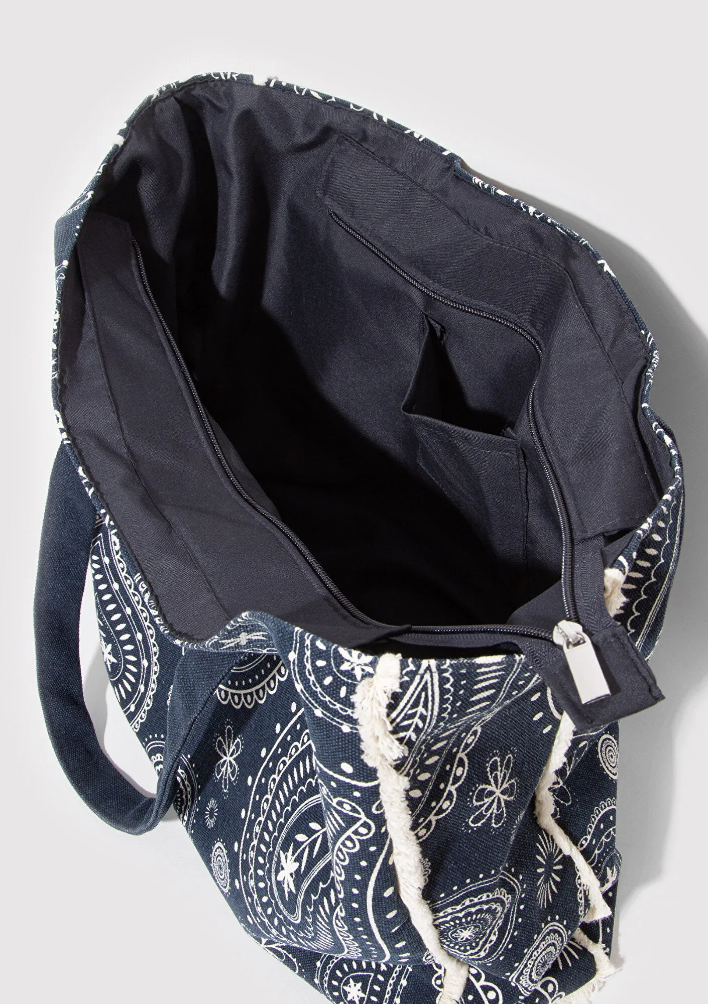 Printed Navy Shoulder Bag