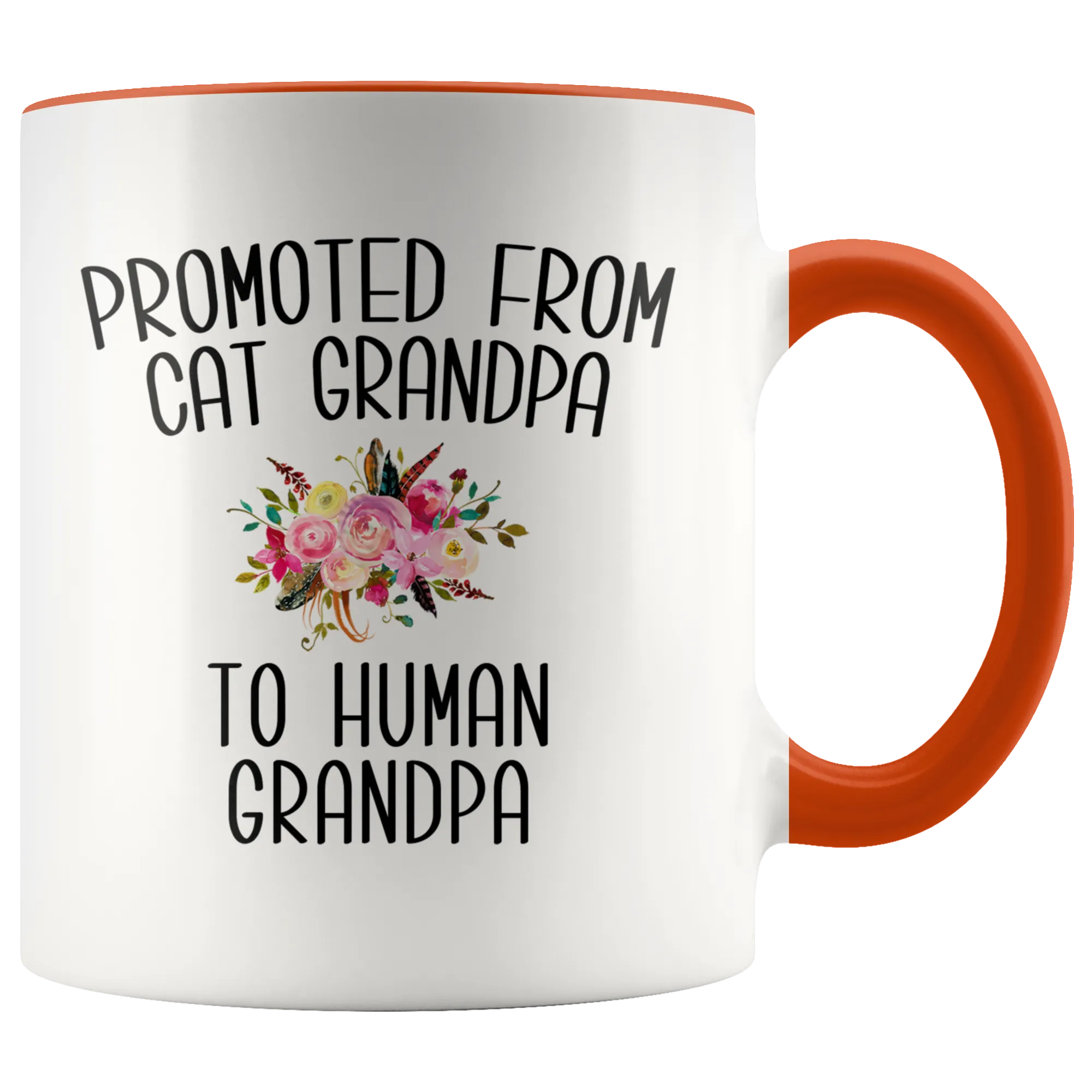 Promoted From Cat Grandpa To Human Grandpa Mug Grandfather Pregnancy Announcement Father in Law Reveal Gift for Him