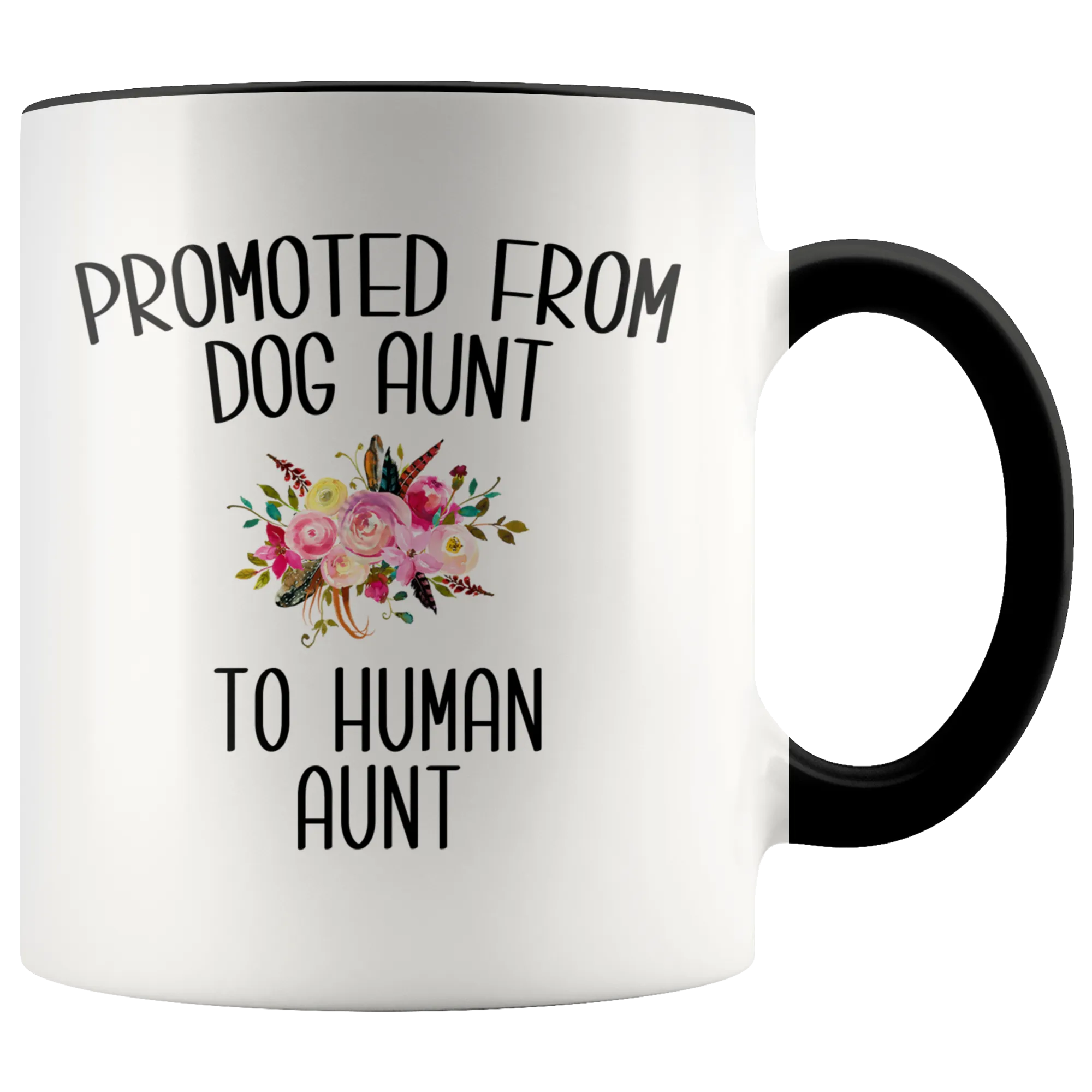 Promoted From Dog Aunt To Human Aunt Mug New Aunt Pregnancy Announcement Aunt Reveal Gift for Her Baby Shower Gifts
