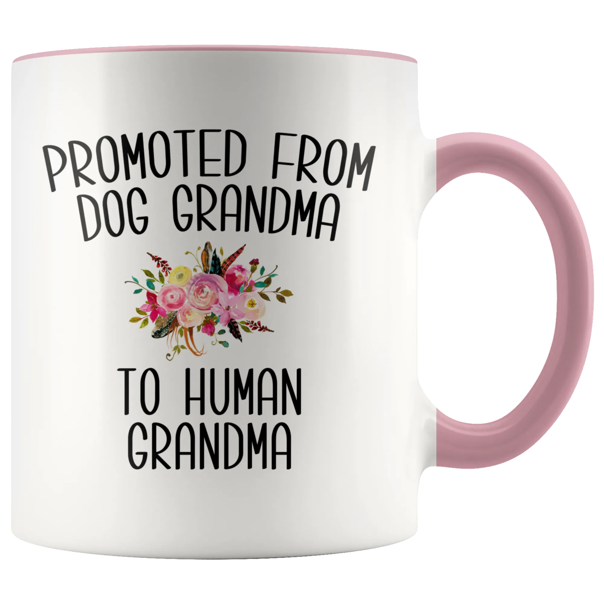Promoted From Dog Grandma To Human Grandma Coffee Mug Grandma Pregnancy Announcement Cup Mother in Law Reveal Gift for Her