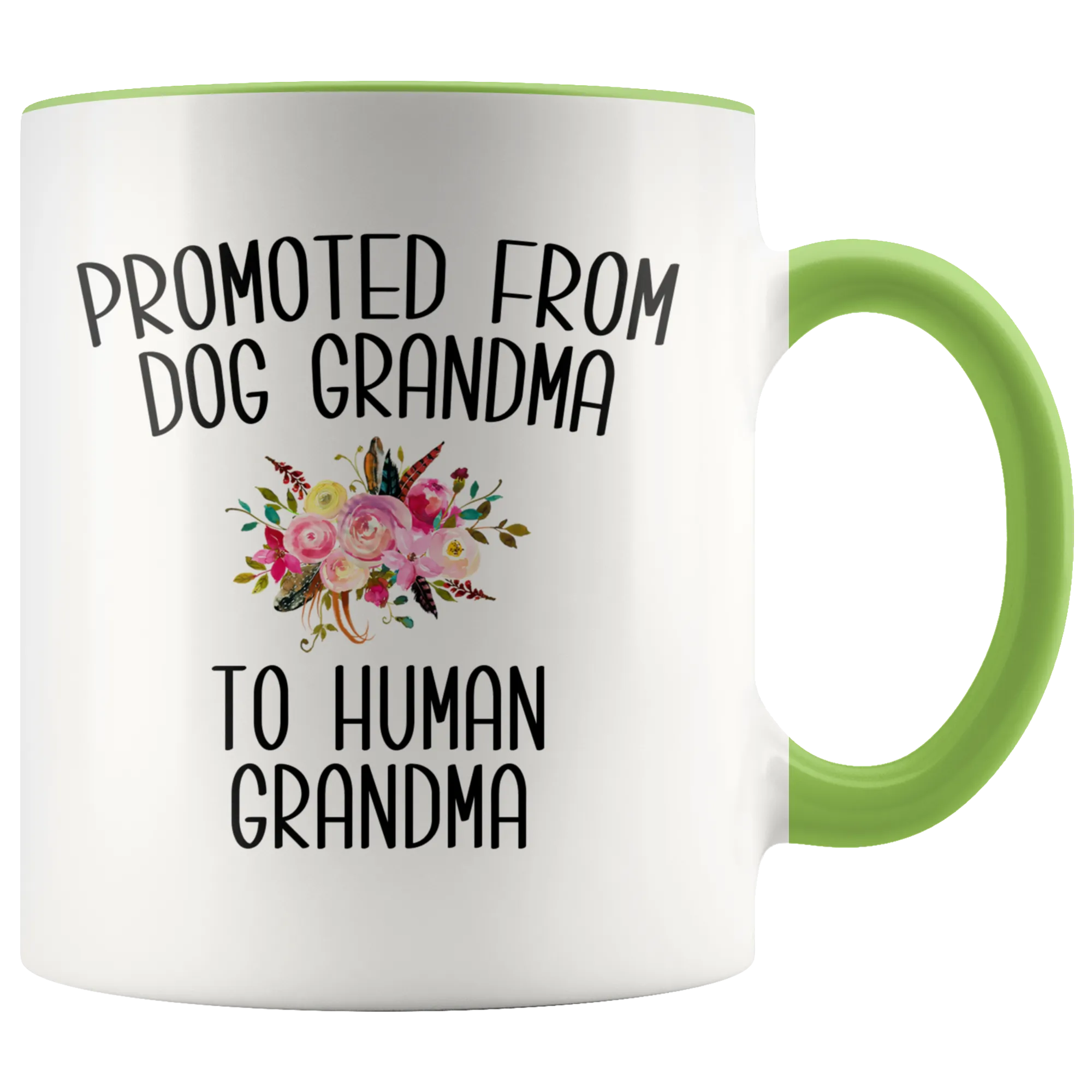 Promoted From Dog Grandma To Human Grandma Coffee Mug Grandma Pregnancy Announcement Cup Mother in Law Reveal Gift for Her