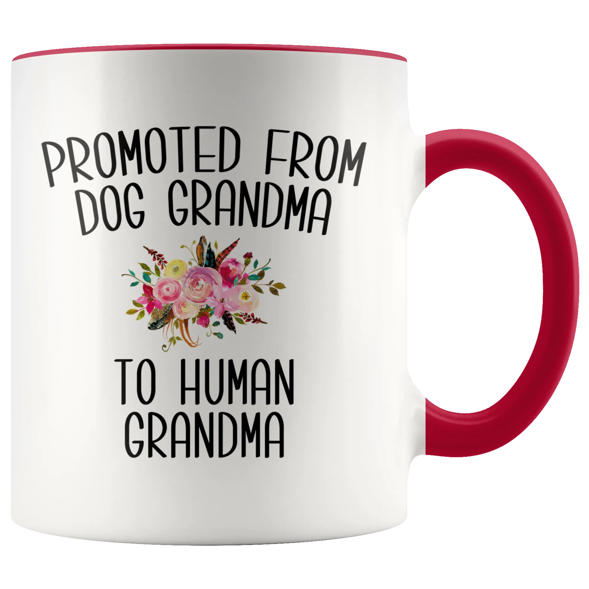 Promoted From Dog Grandma To Human Grandma Coffee Mug Grandma Pregnancy Announcement Cup Mother in Law Reveal Gift for Her