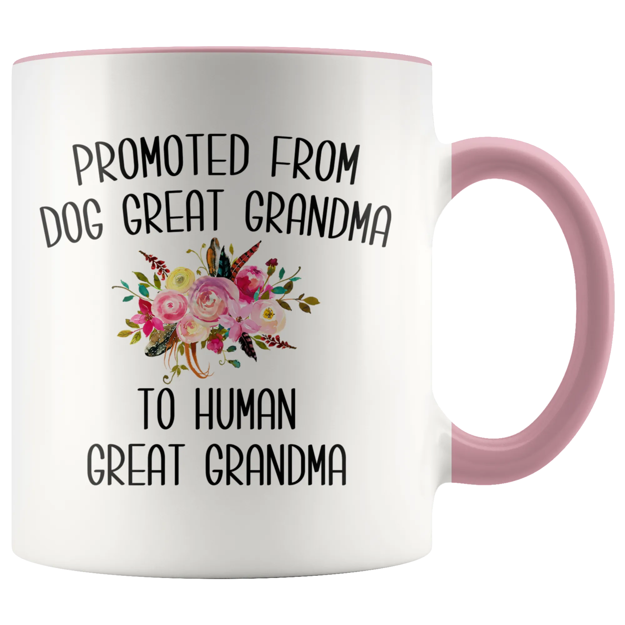 Promoted From Dog Great Grandma To Human Great Grandma Mug Great Grandmother Pregnancy Announcement Reveal Gift for Her