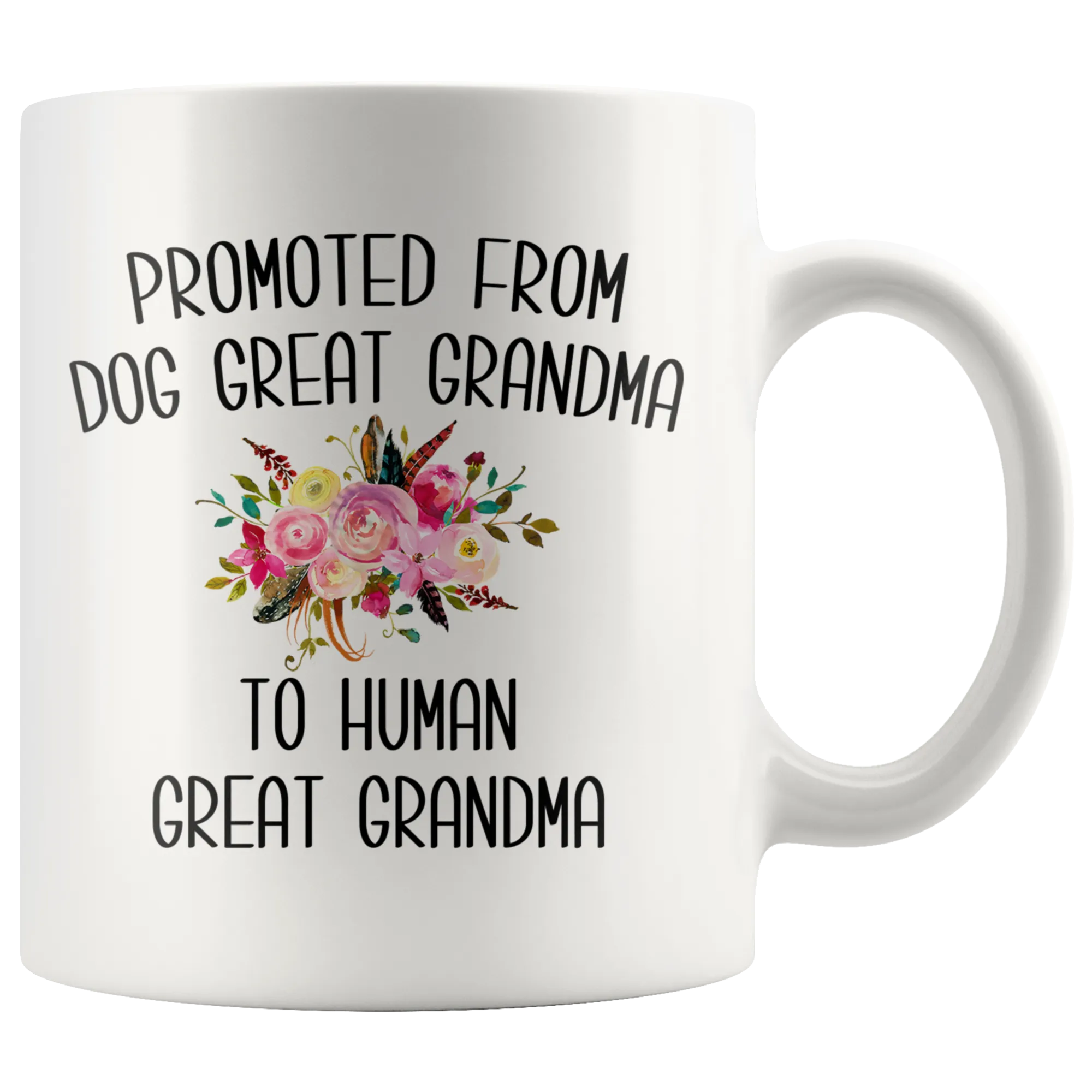 Promoted From Dog Great Grandma To Human Great Grandma Mug Great Grandmother Pregnancy Announcement Reveal Gift for Her