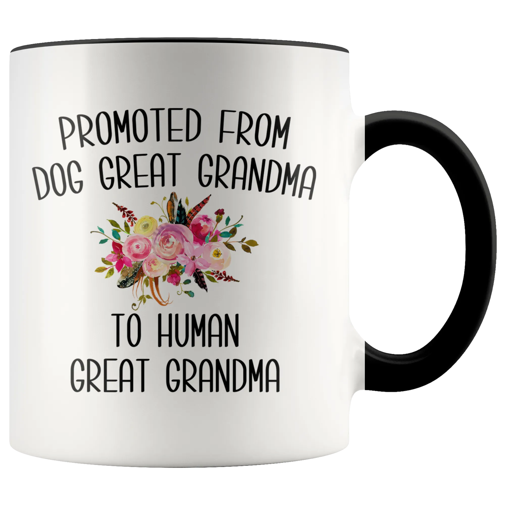Promoted From Dog Great Grandma To Human Great Grandma Mug Great Grandmother Pregnancy Announcement Reveal Gift for Her