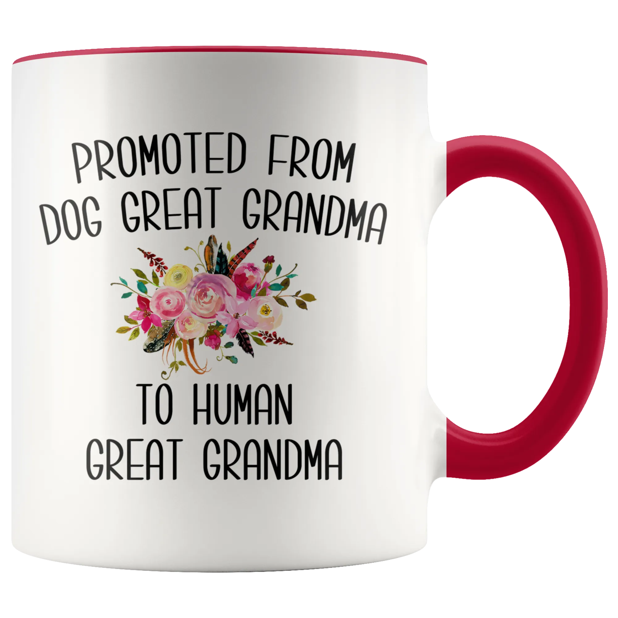 Promoted From Dog Great Grandma To Human Great Grandma Mug Great Grandmother Pregnancy Announcement Reveal Gift for Her
