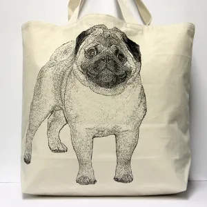 Pug Tote Bag Large