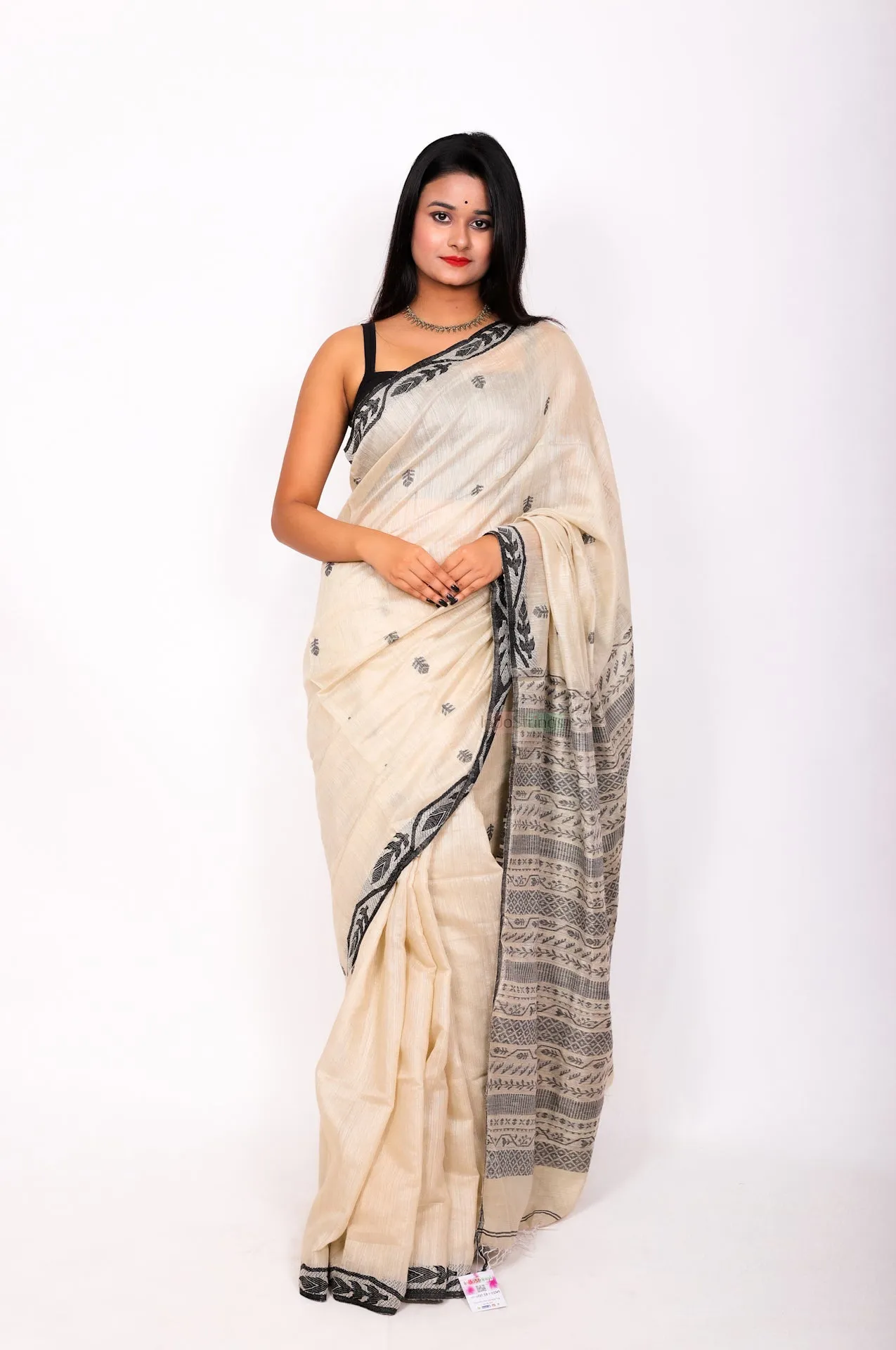 Pure matka thread work -  Light beige