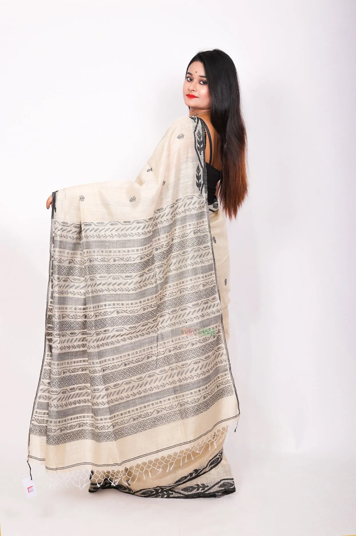 Pure matka thread work -  Light beige