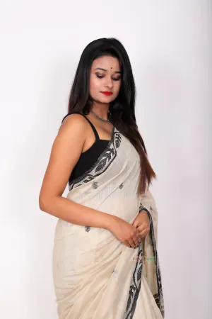 Pure matka thread work -  Light beige
