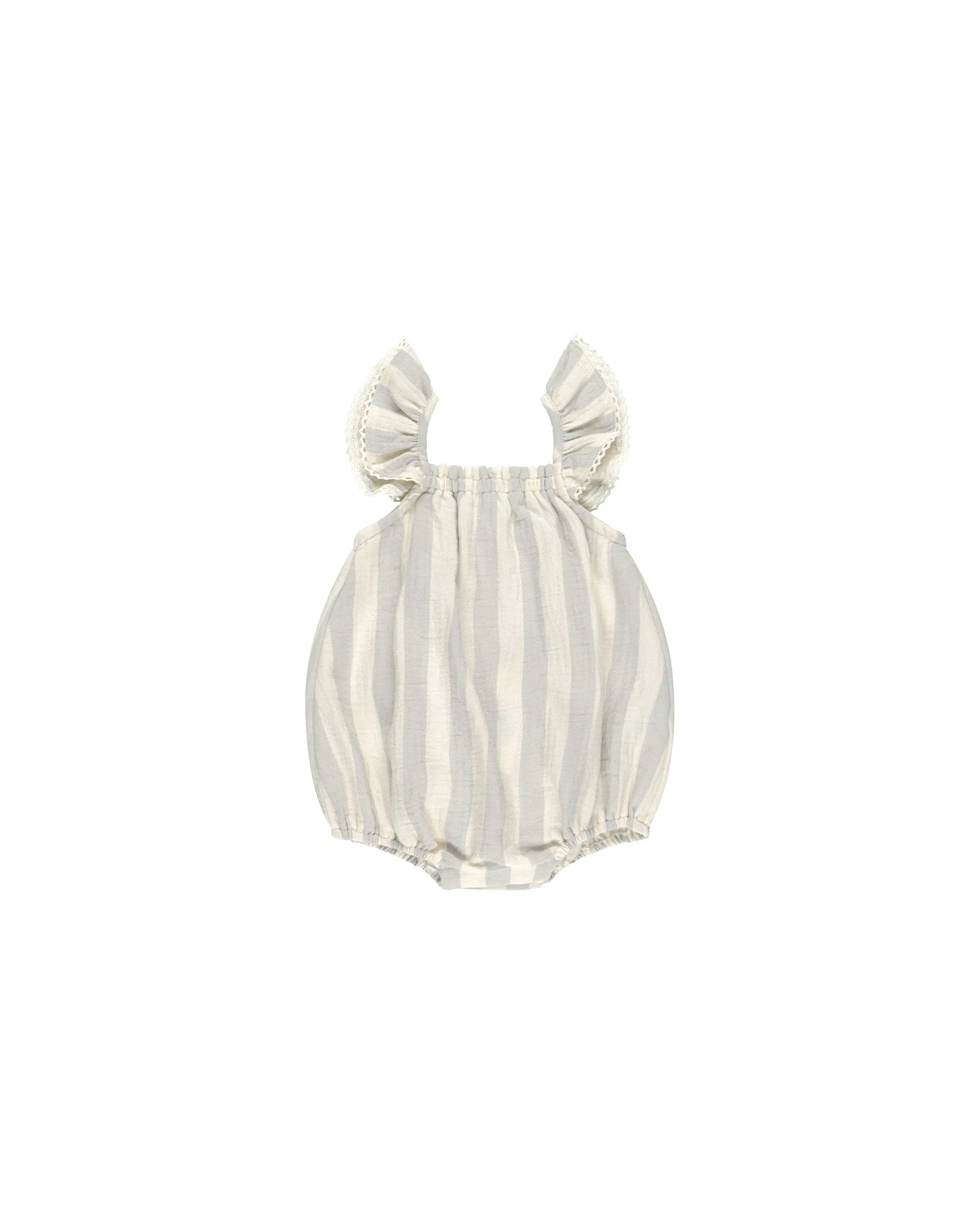 Quincy Mae Organic Cotton Bonnie Romper – Sky Stripe