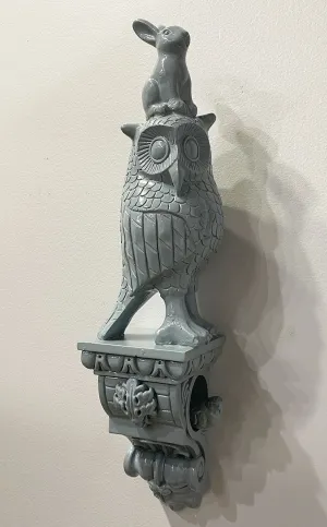 "Shiny Gray Owl" Shelfie by Ann Baer