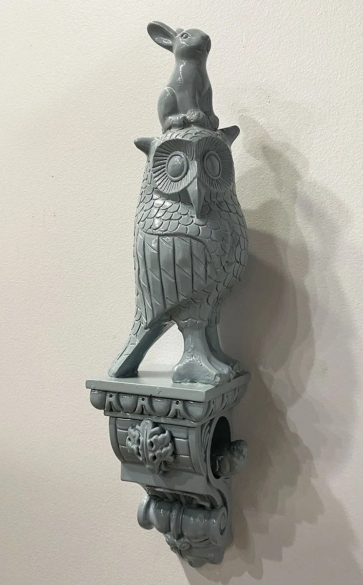 "Shiny Gray Owl" Shelfie by Ann Baer