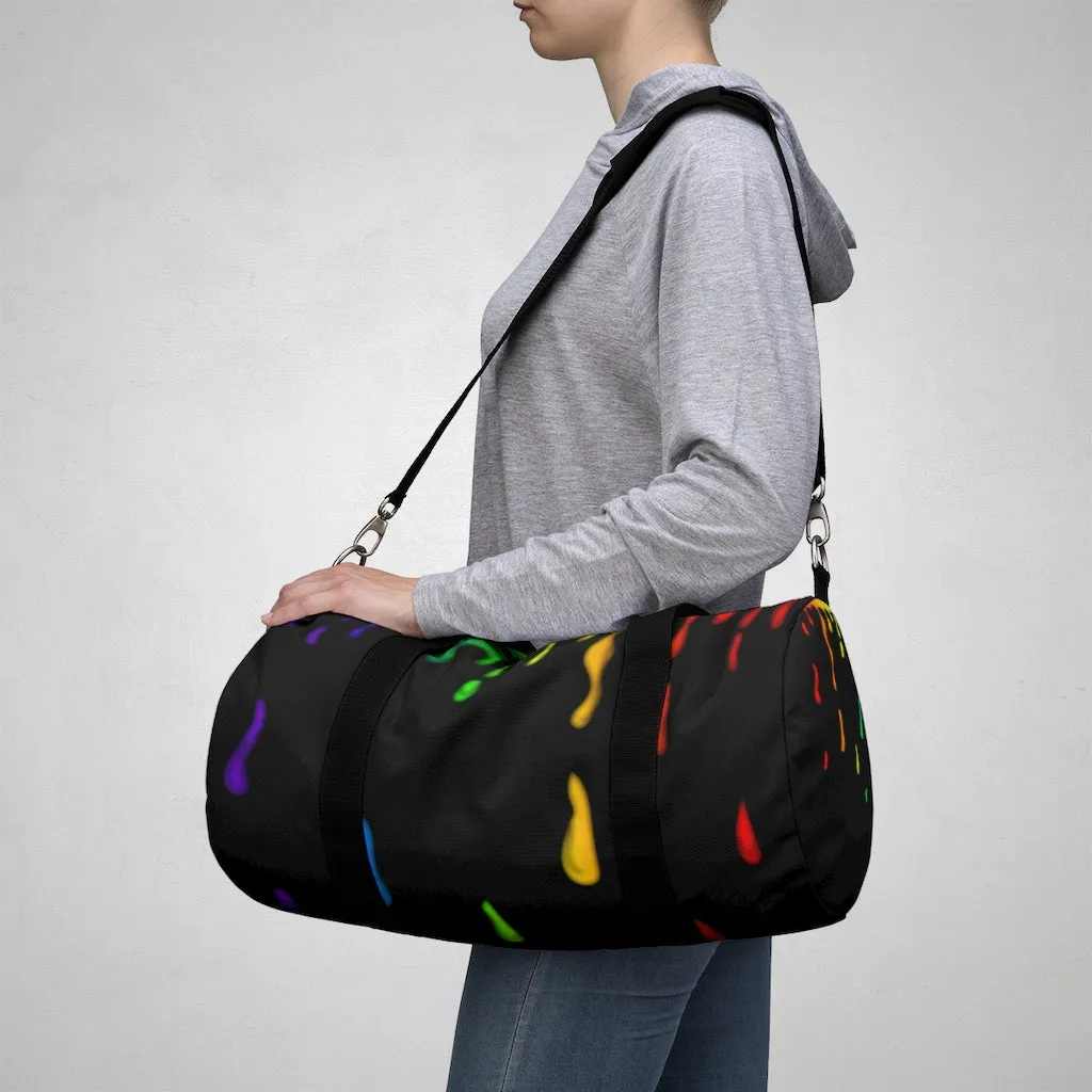 Rainbow Drip Duffel Bag